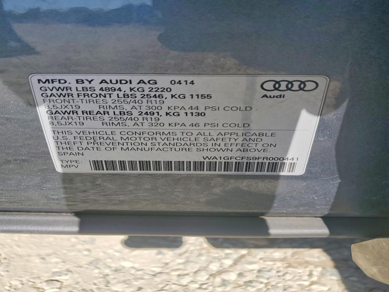 2015 Audi Q3 Prestige Blue vin: WA1GFCFS9FR000441