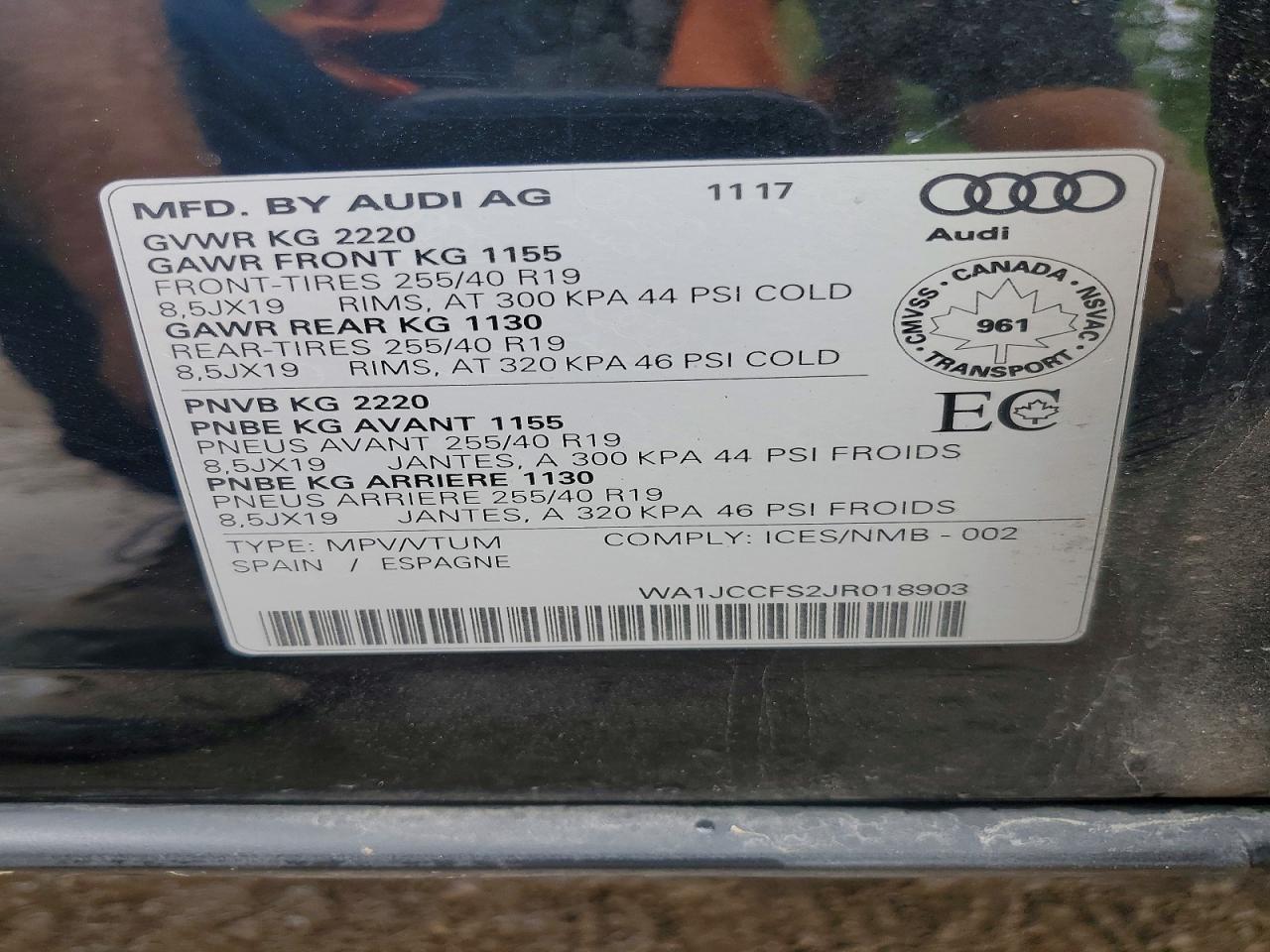 2018 Audi Q3 Premium Plus Black vin: WA1JCCFS2JR018903