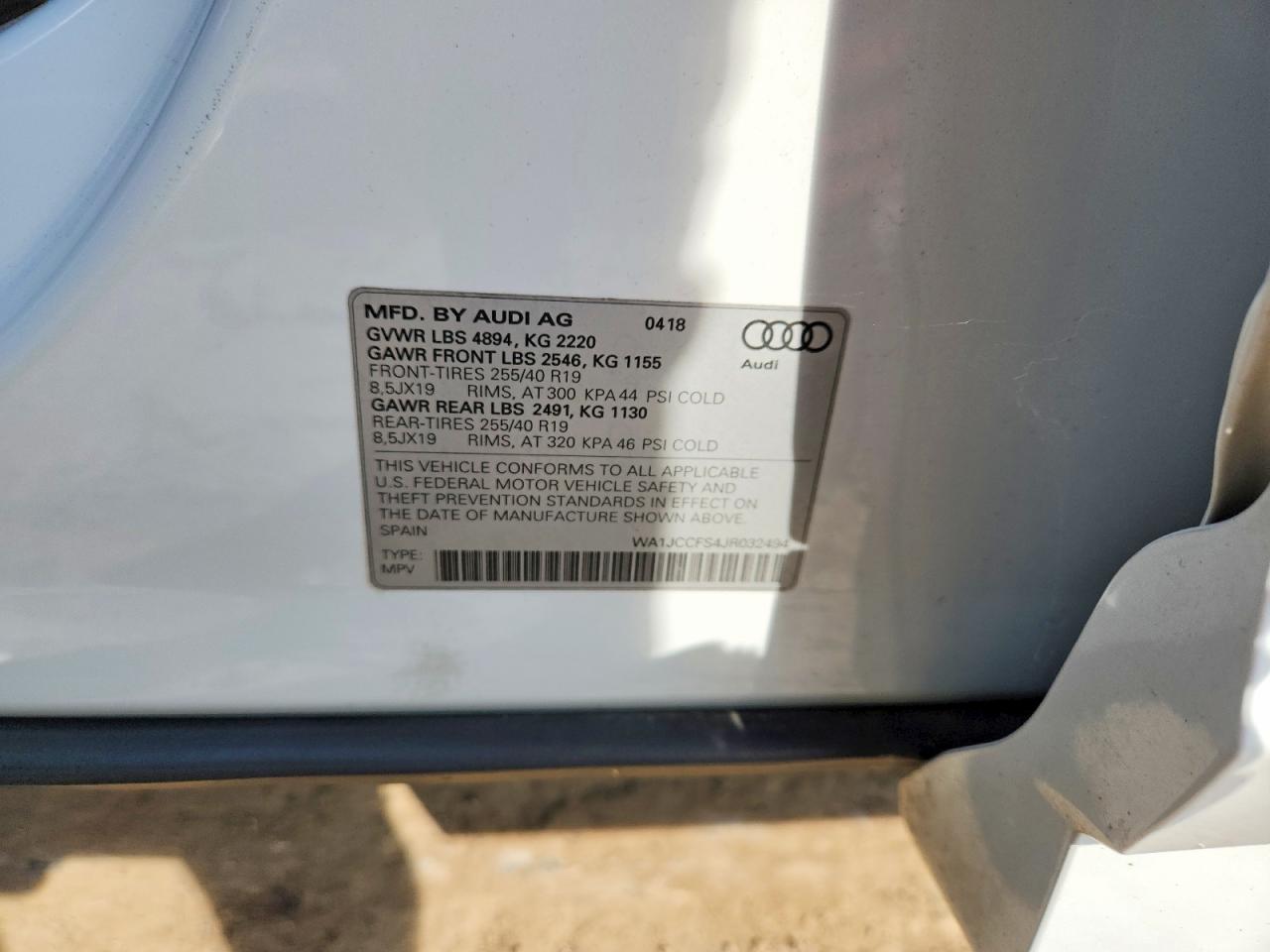 2018 Audi Q3 Premium Plus White vin: WA1JCCFS4JR032494