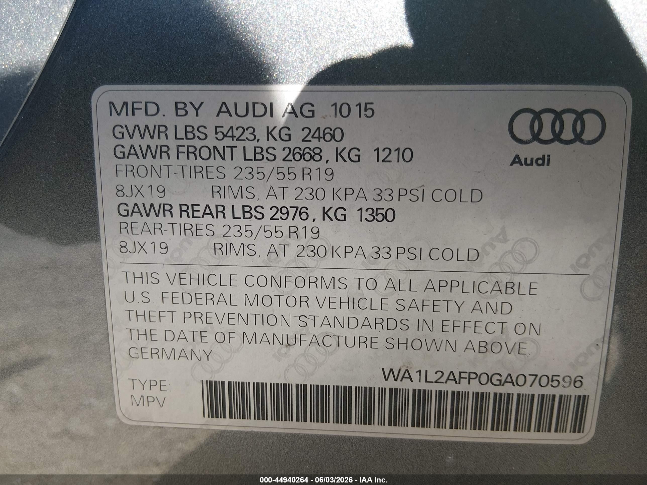 2016 Audi Q5 2.0t Premium Gray vin: WA1L2AFP0GA070596