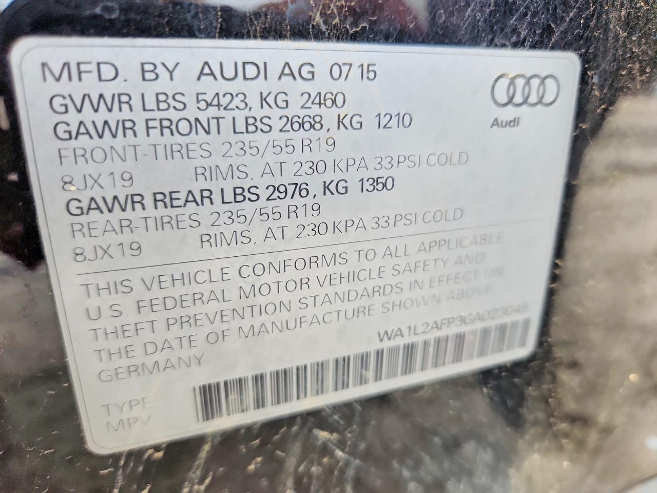 2016 Audi Q5 Premium Plus Black vin: WA1L2AFP3GA023045