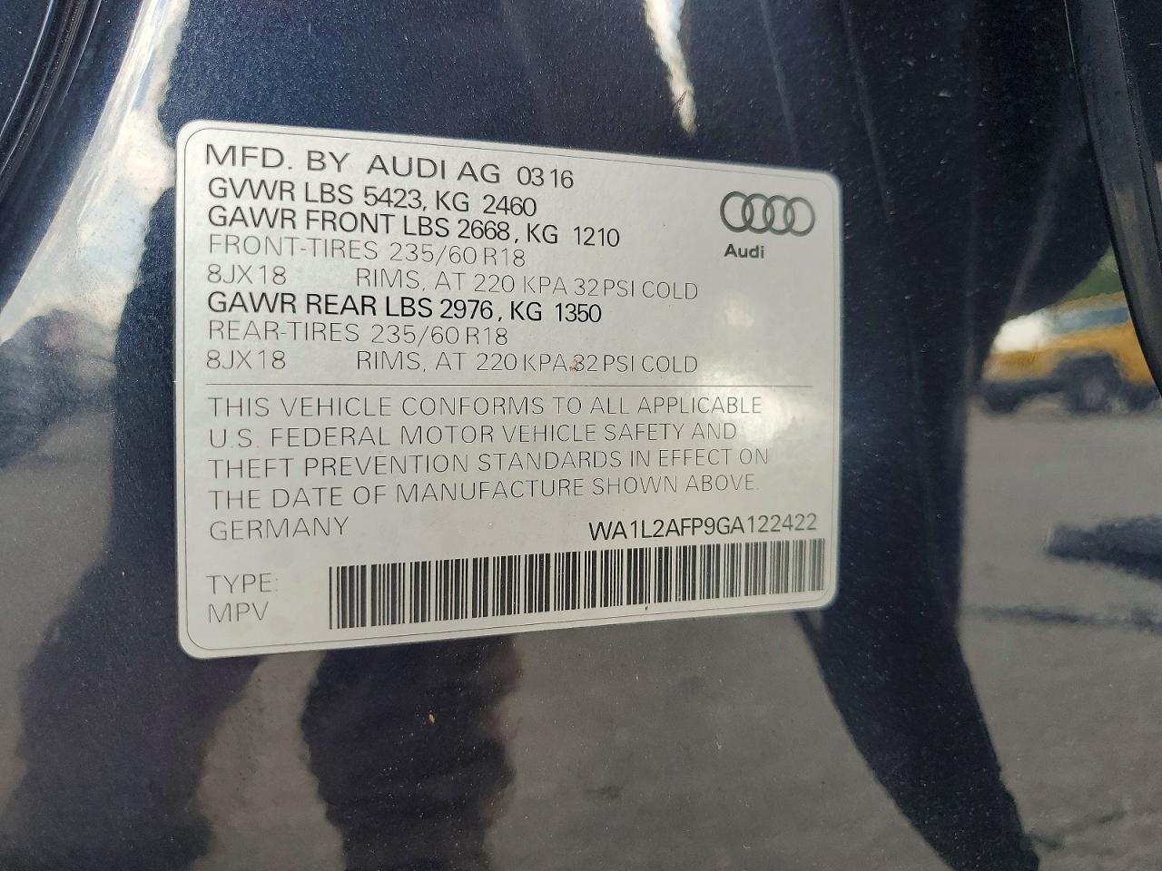 2016 Audi Q5 Premium Plus Black vin: WA1L2AFP9GA122422