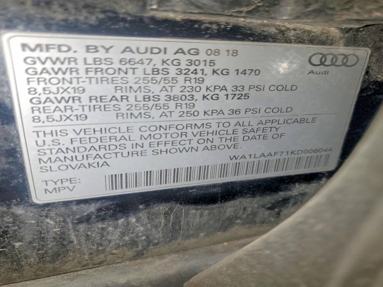 2019 Audi Q7 Premium Plus Black vin: WA1LAAF71KD006044
