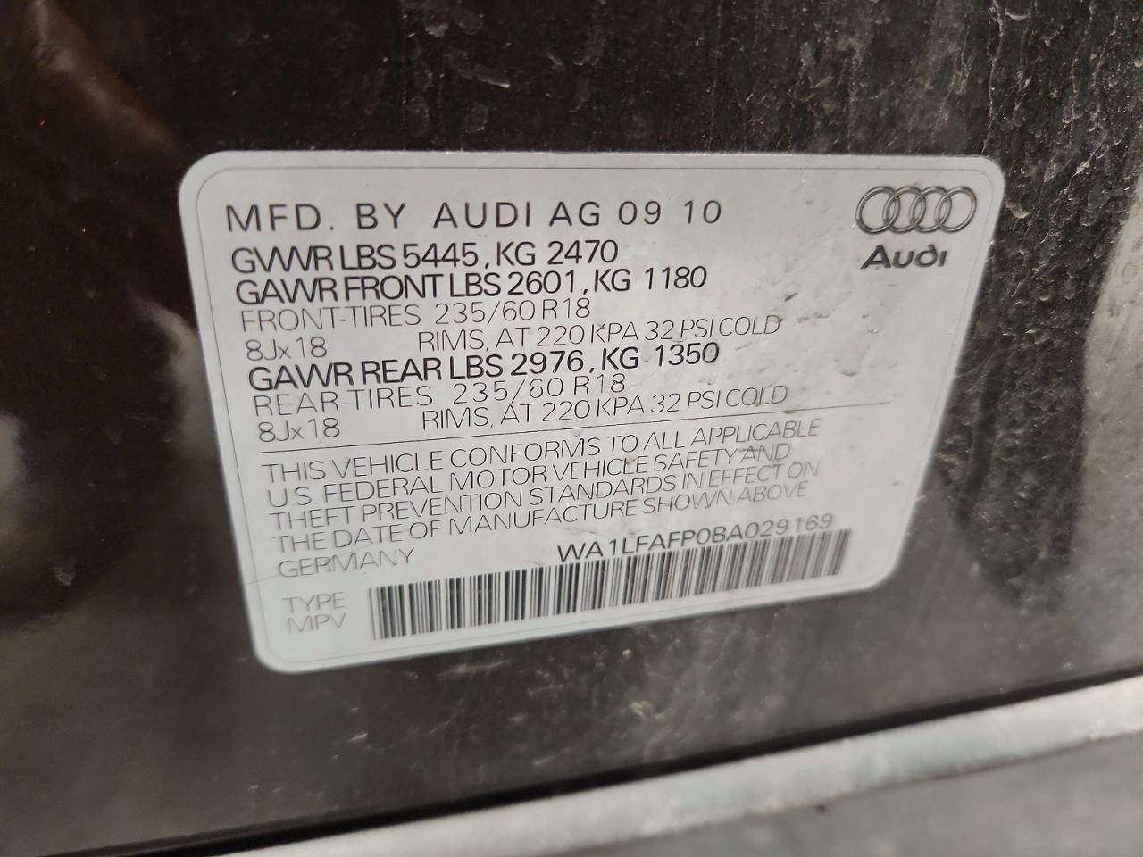 2011 Audi Q5 Premium Plus Brown vin: WA1LFAFP0BA029169