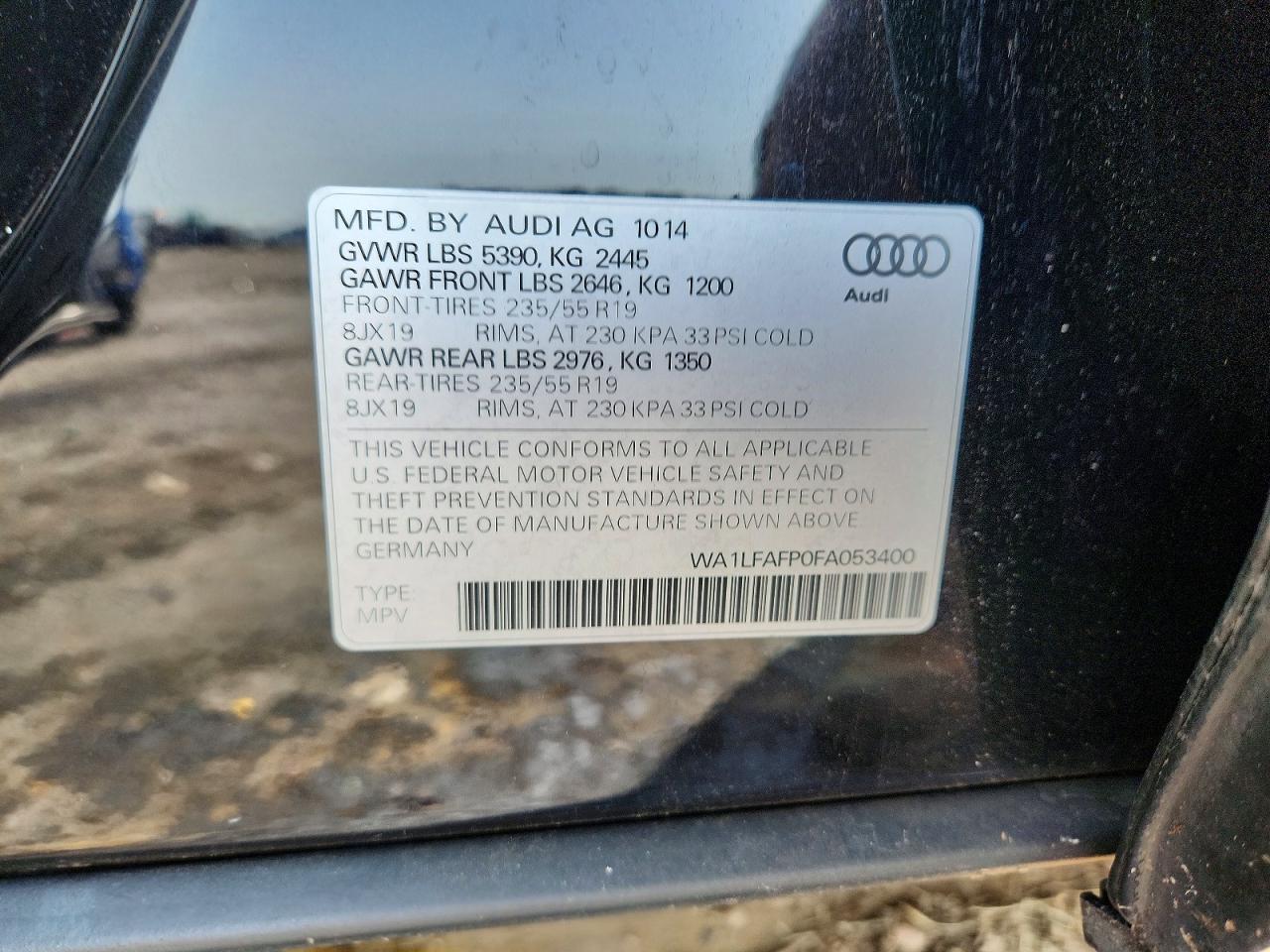 2015 Audi Q5 Premium Plus Black vin: WA1LFAFP0FA053400