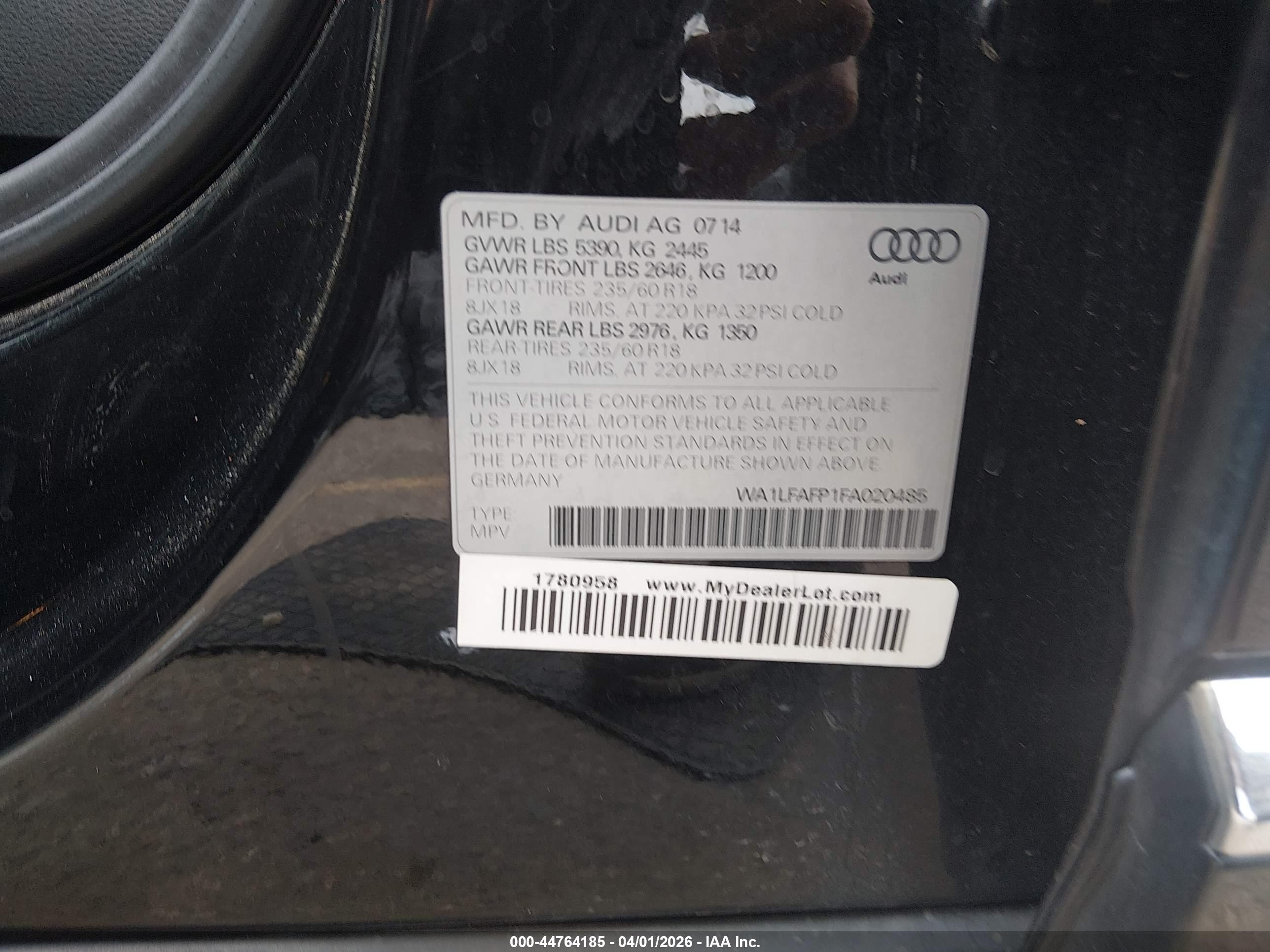 2015 Audi Q5 2.0t Premium Black vin: WA1LFAFP1FA020485
