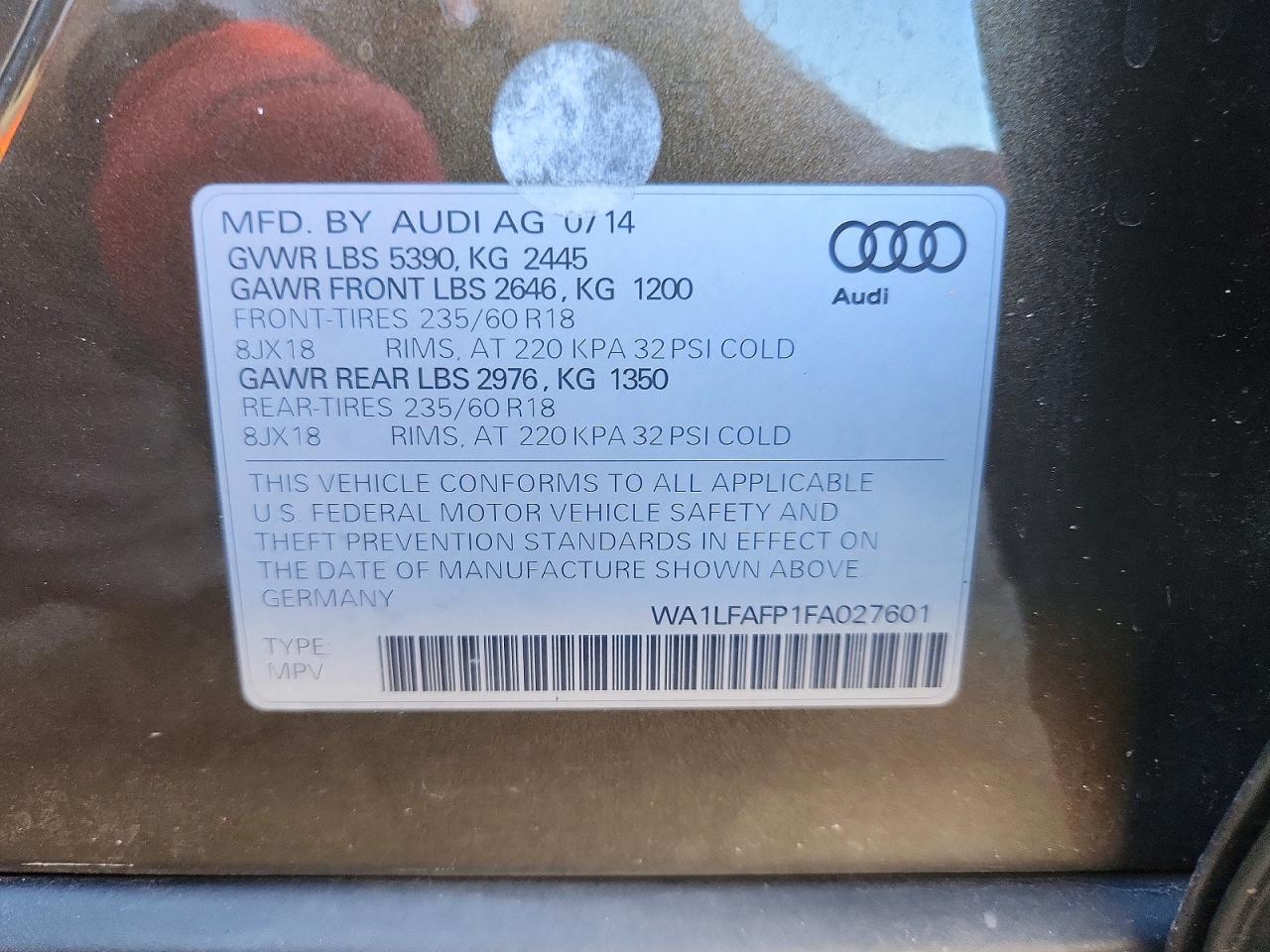2015 Audi Q5 Premium Plus Brown vin: WA1LFAFP1FA027601