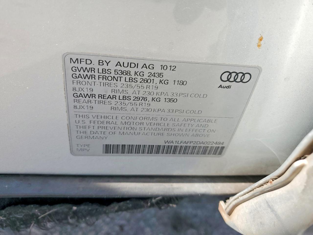 2013 Audi Q5 Premium Plus Silver vin: WA1LFAFP2DA022484