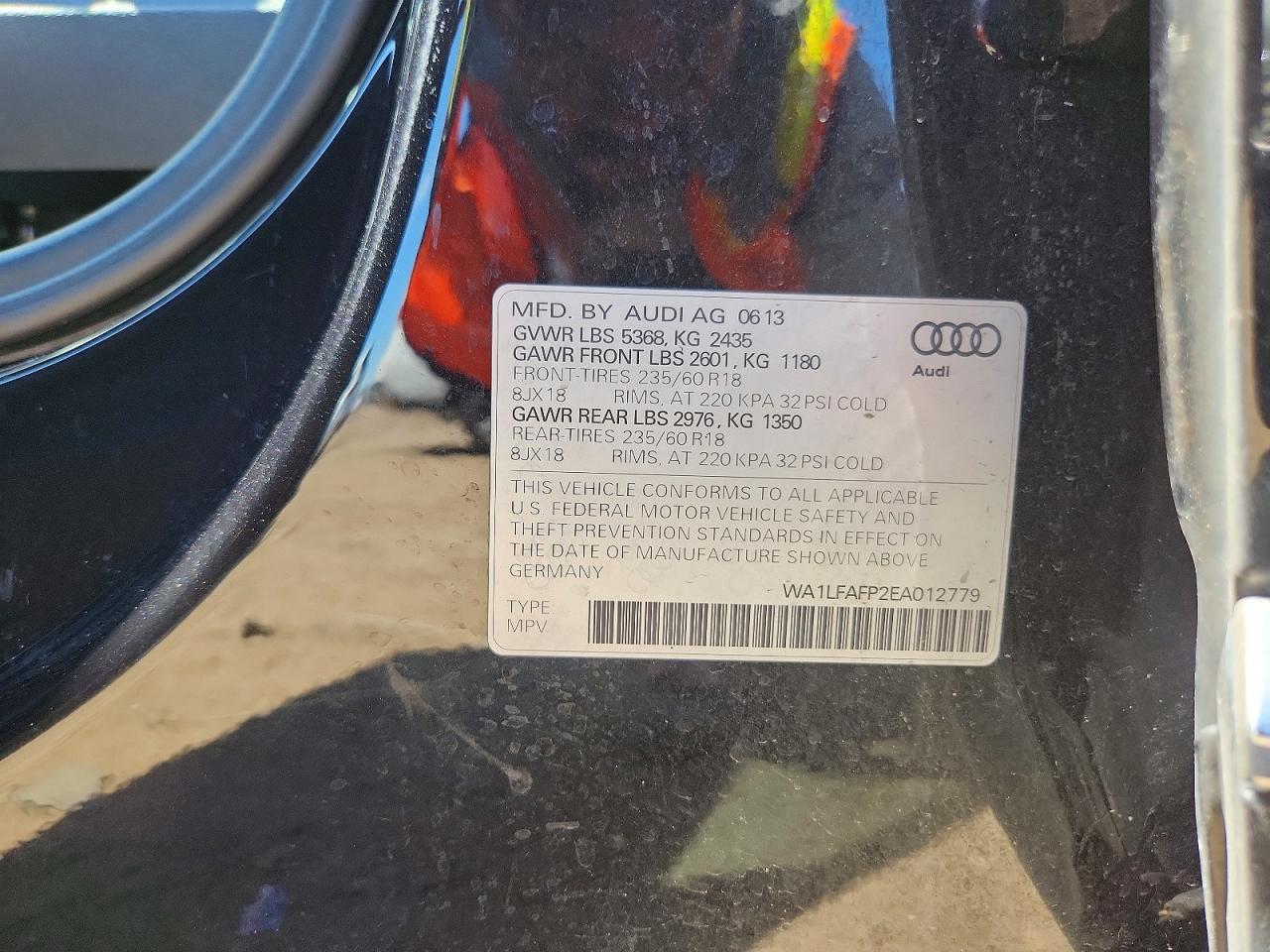 2014 Audi Q5 Premium Plus Black vin: WA1LFAFP2EA012779