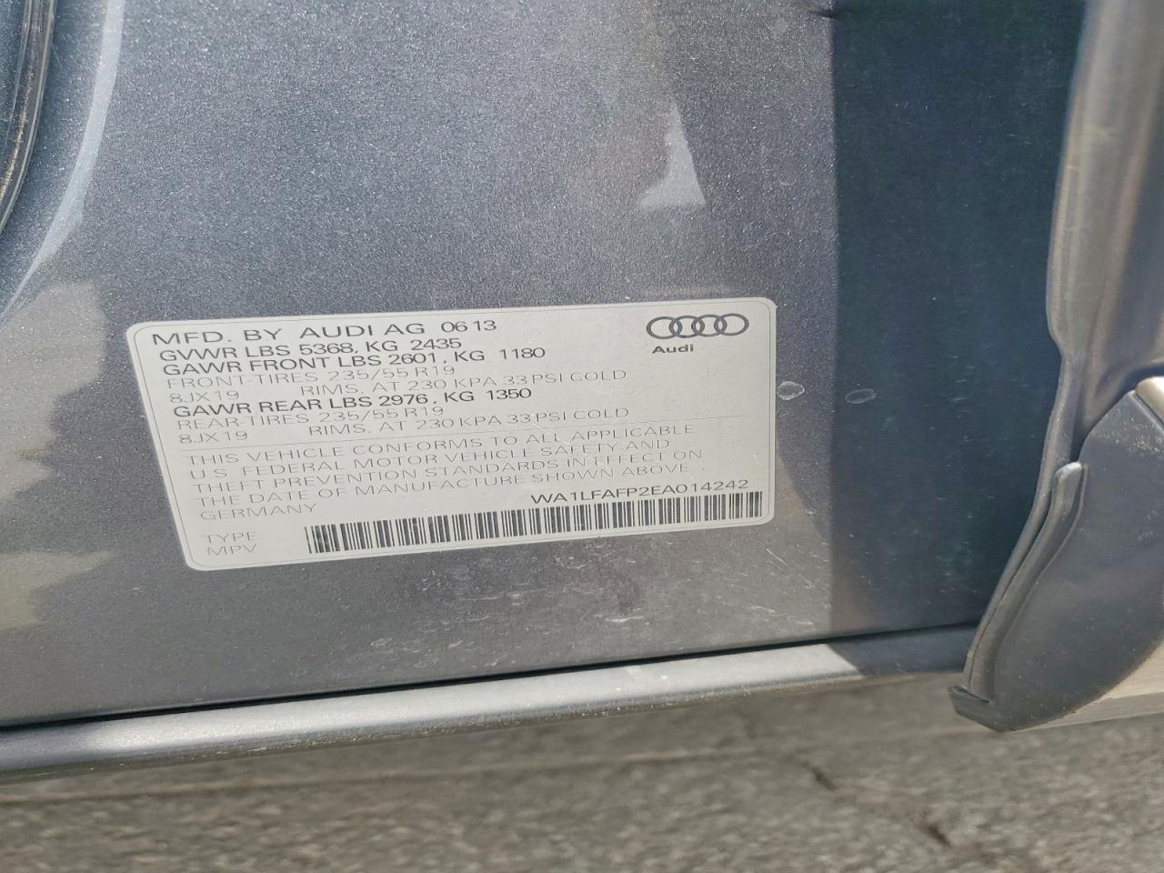 2014 Audi Q5 Premium Plus Silver vin: WA1LFAFP2EA014242