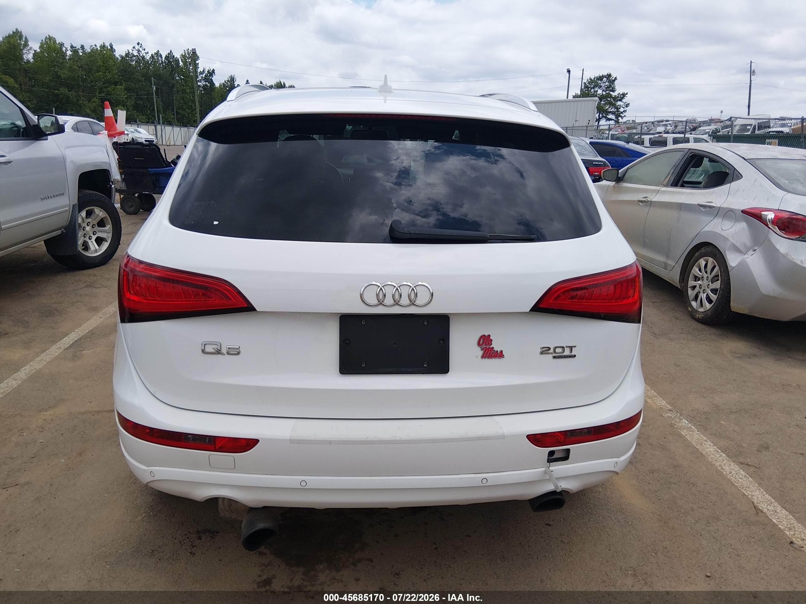 2013 Audi Q5 2.0t Premium White vin: WA1LFAFP3DA086257