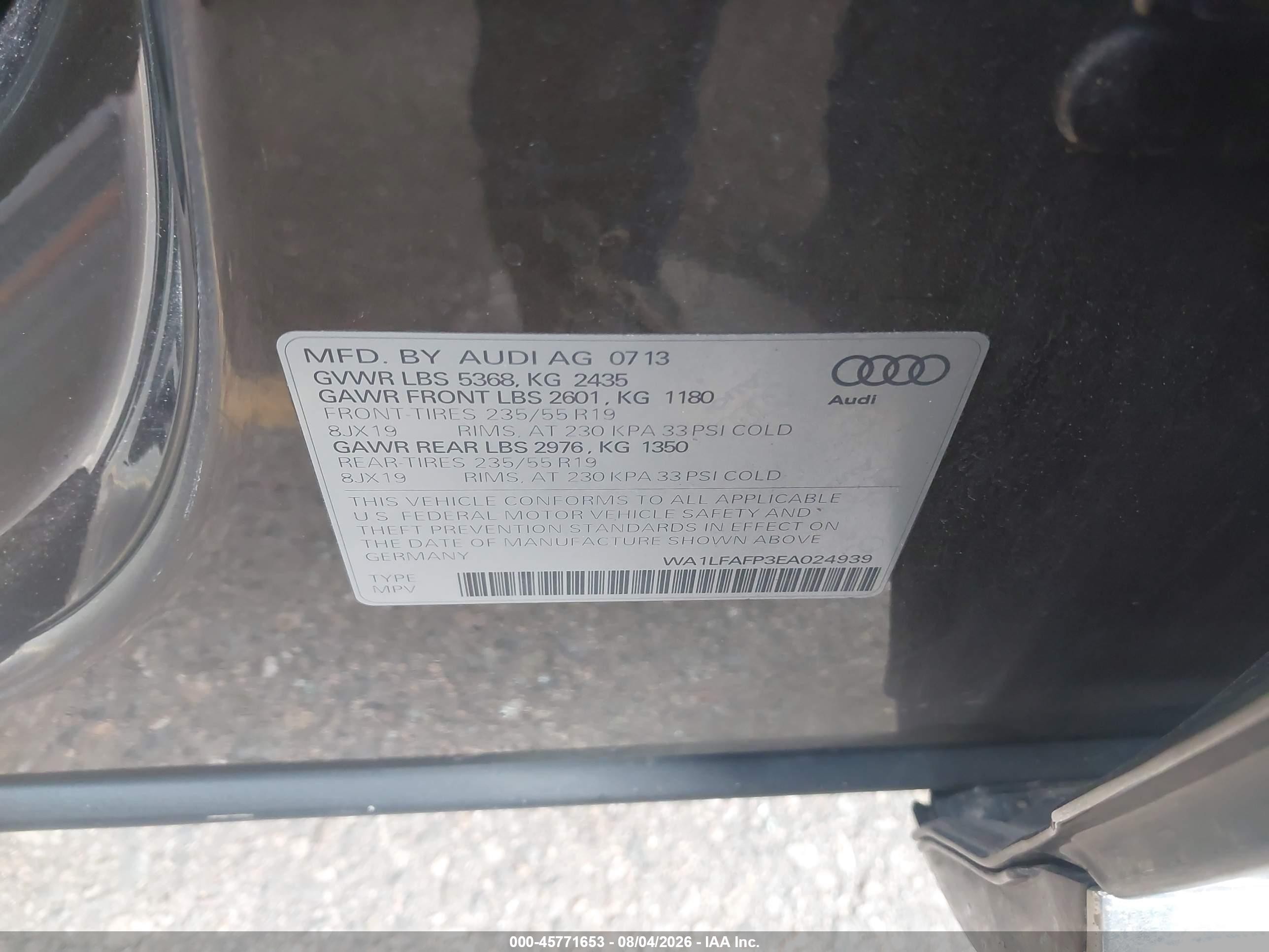 2014 Audi Q5 2.0t Premium Green vin: WA1LFAFP3EA024939