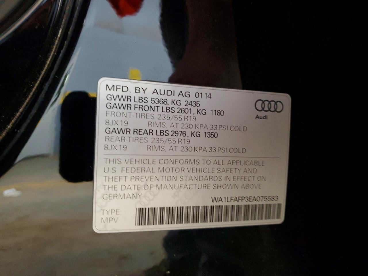 2014 Audi Q5 Premium Plus Black vin: WA1LFAFP3EA075583