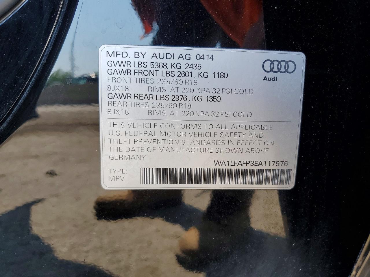 2014 Audi Q5 Premium Plus Black vin: WA1LFAFP3EA117976