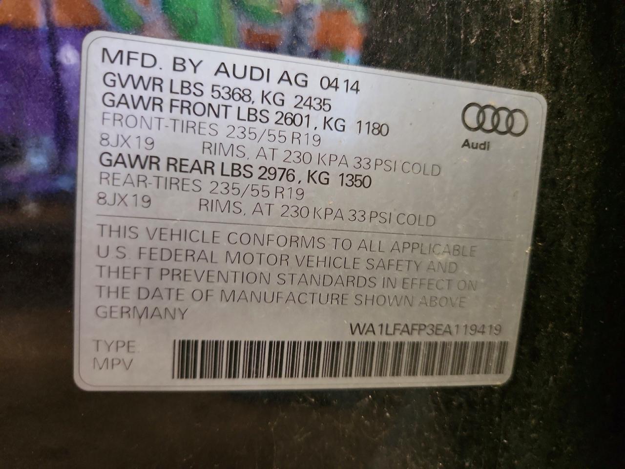 2014 Audi Q5 Premium Plus Gray vin: WA1LFAFP3EA119419
