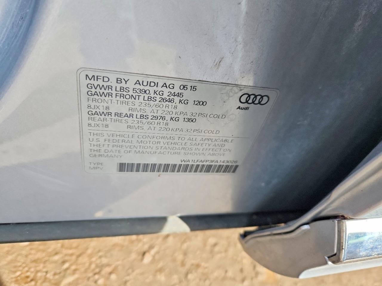 2015 Audi Q5 Premium Plus Silver vin: WA1LFAFP3FA143026