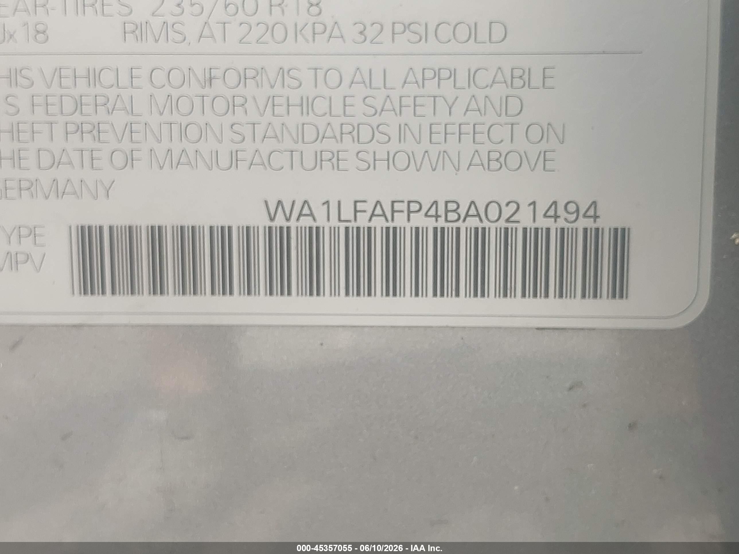 2011 Audi Q5 2.0t Premium Light Blue vin: WA1LFAFP4BA021494