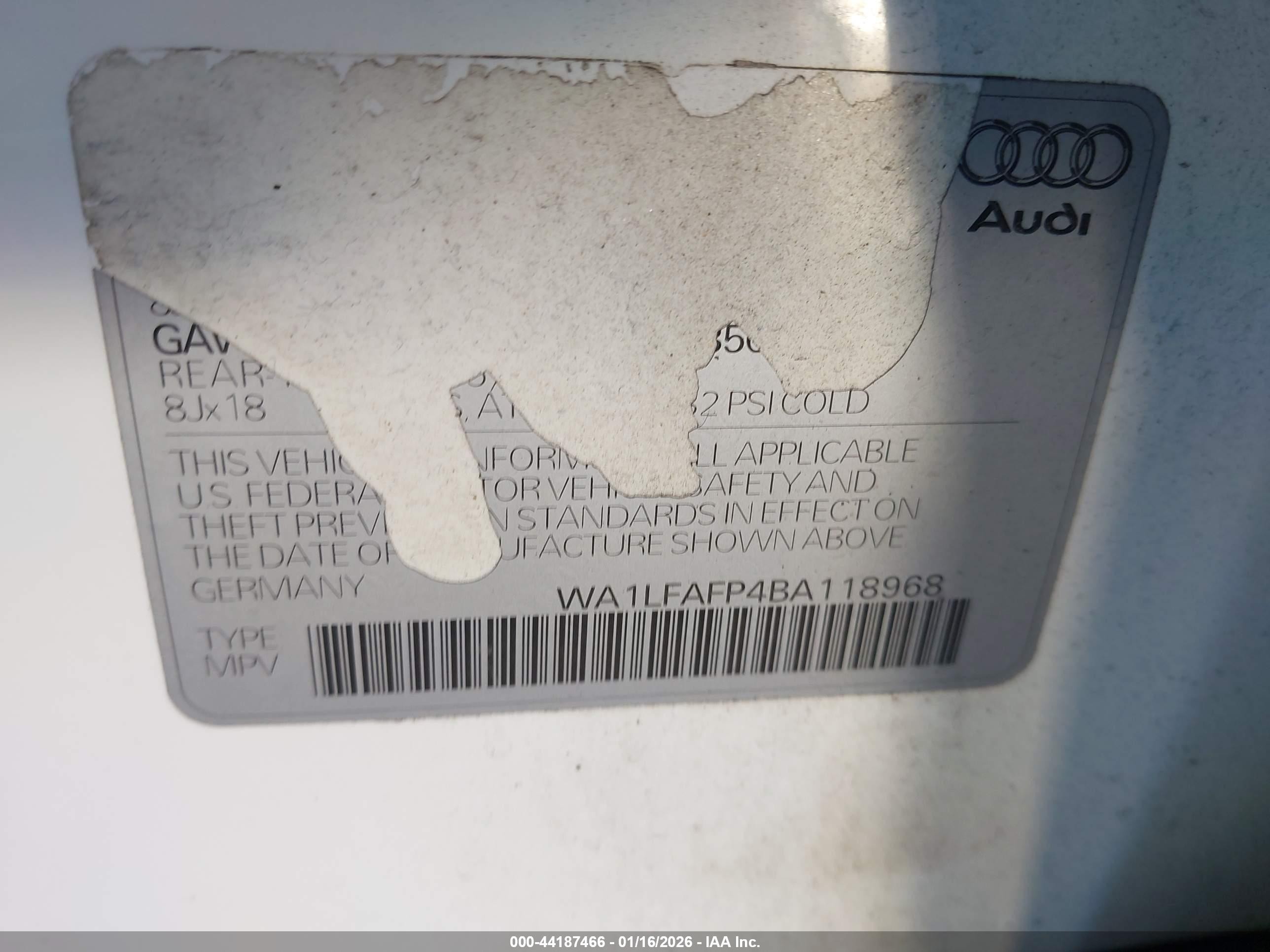 2011 Audi Q5 2.0t Premium White vin: WA1LFAFP4BA118968