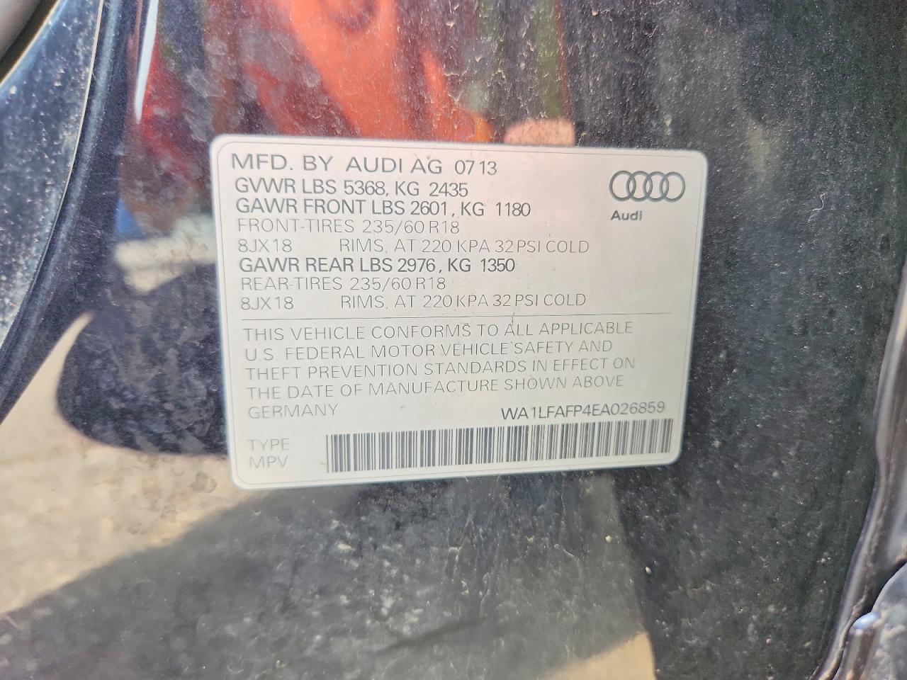 2014 Audi Q5 Premium Plus Blue vin: WA1LFAFP4EA026859