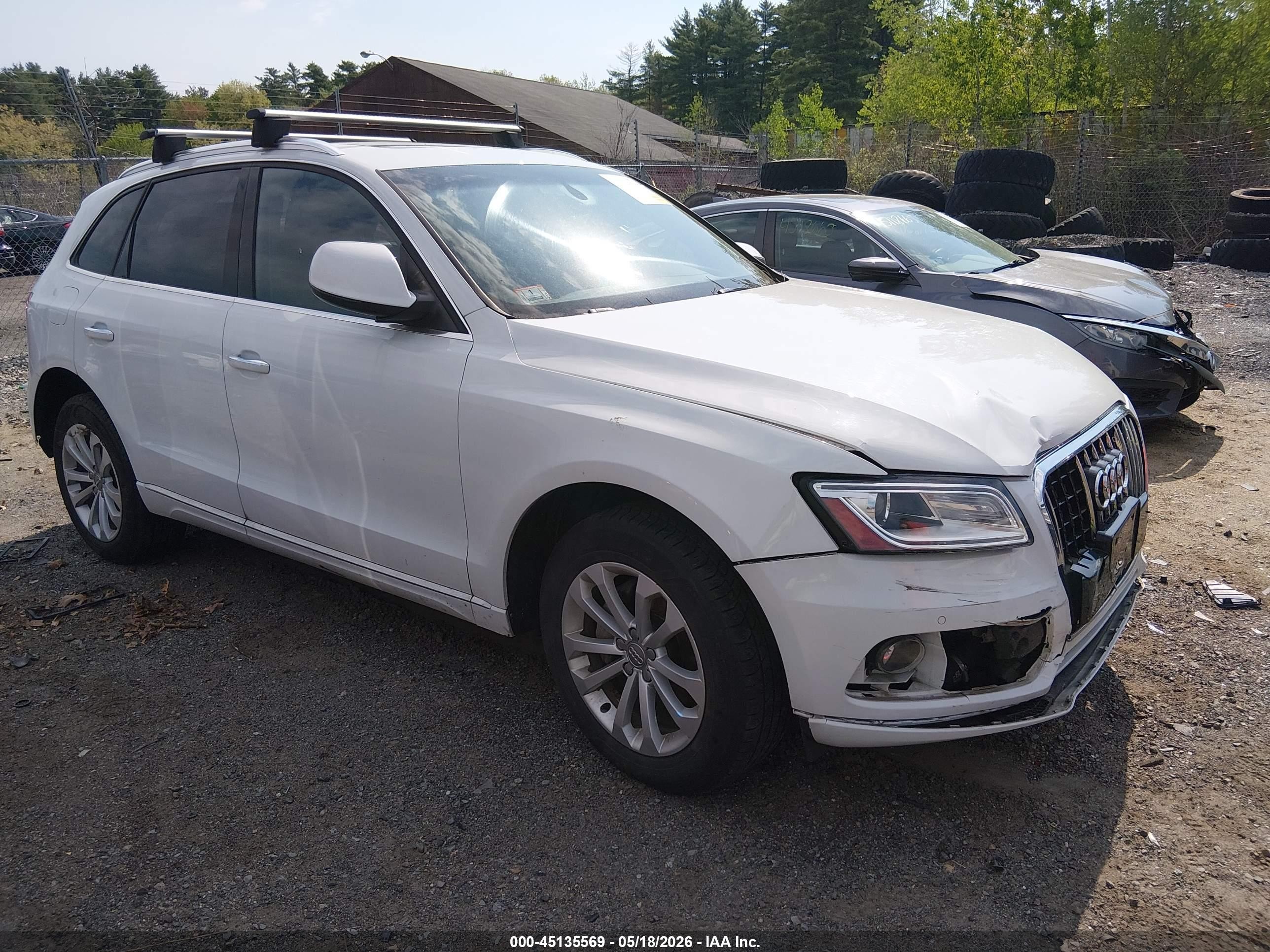 2015 Audi Q5 Premium Plus White vin: WA1LFAFP4FA036373