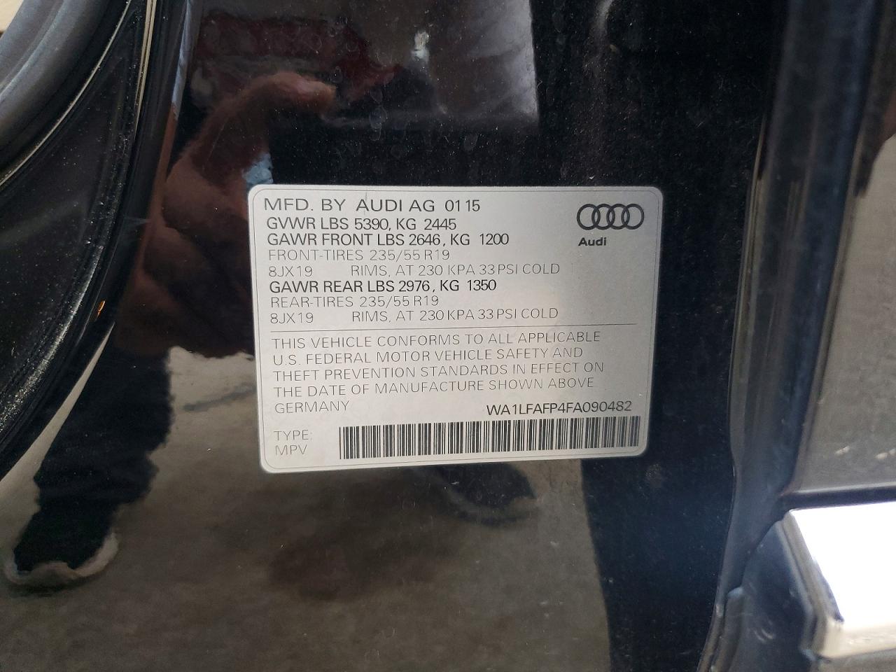 2015 Audi Q5 Premium Plus Black vin: WA1LFAFP4FA090482