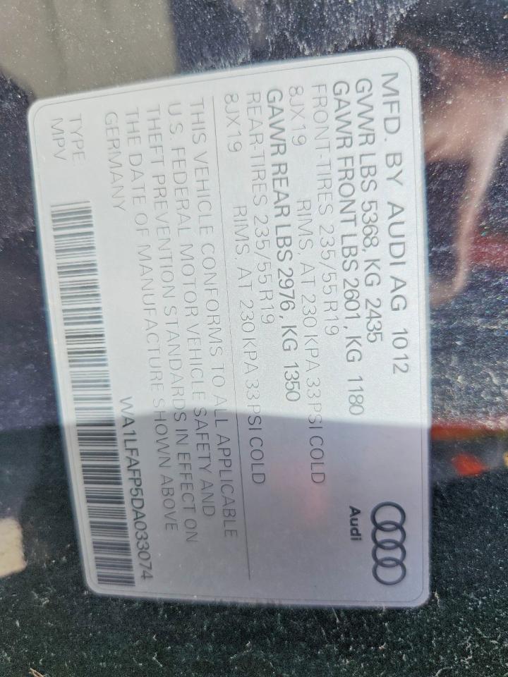 2013 Audi Q5 Premium Plus Black vin: WA1LFAFP5DA033074