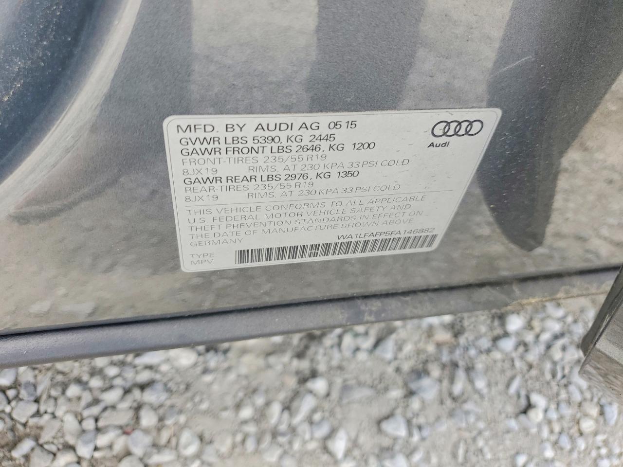 2015 Audi Q5 Premium Plus Charcoal vin: WA1LFAFP5FA146882