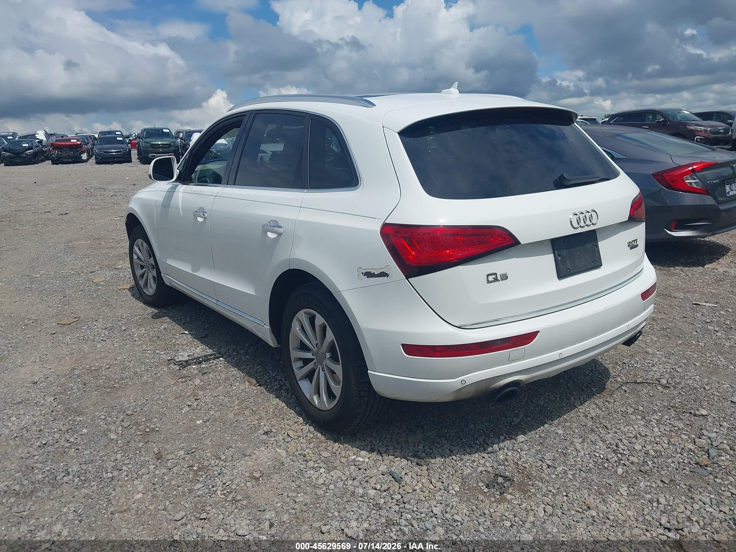 2015 Audi Q5 2.0t Premium White vin: WA1LFAFP6FA072873