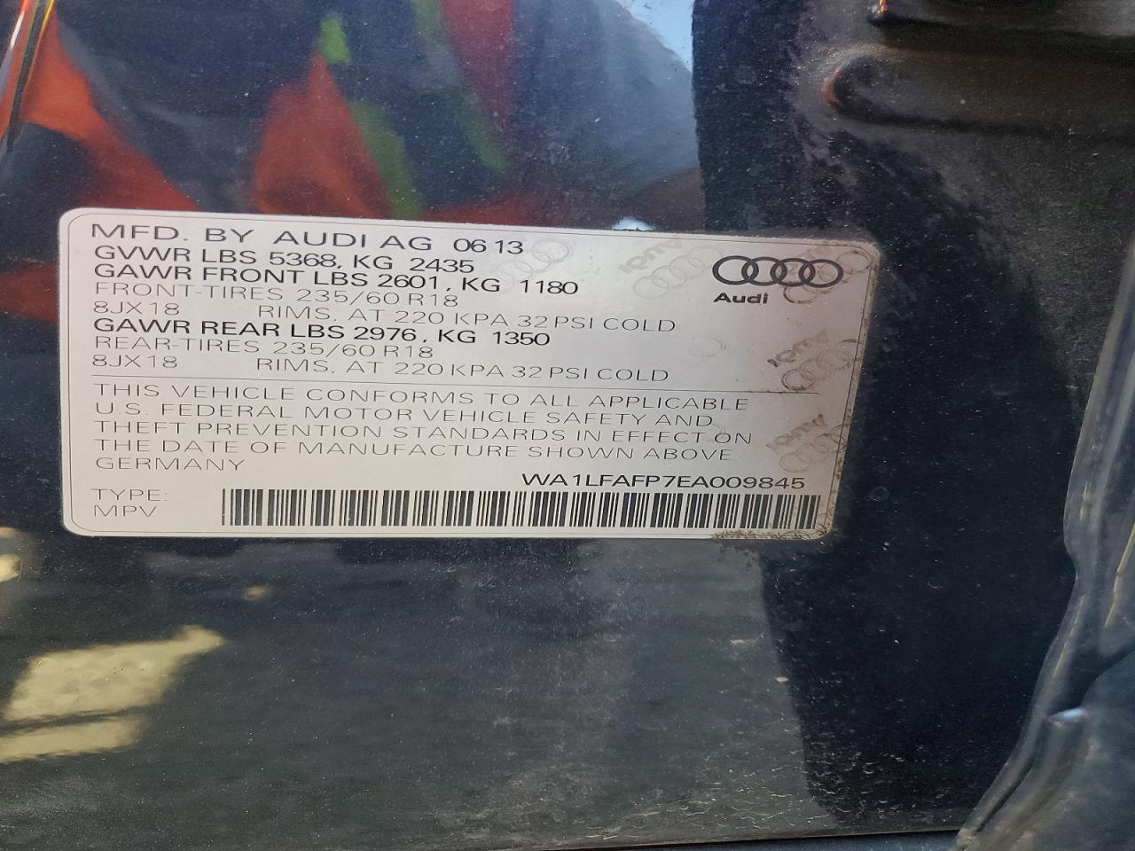 2014 Audi Q5 Premium Plus Black vin: WA1LFAFP7EA009845