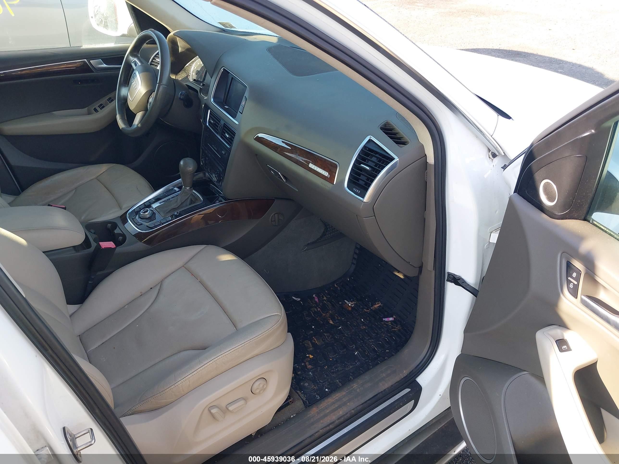 2012 Audi Q5 2.0t Premium White vin: WA1LFAFP9CA021248