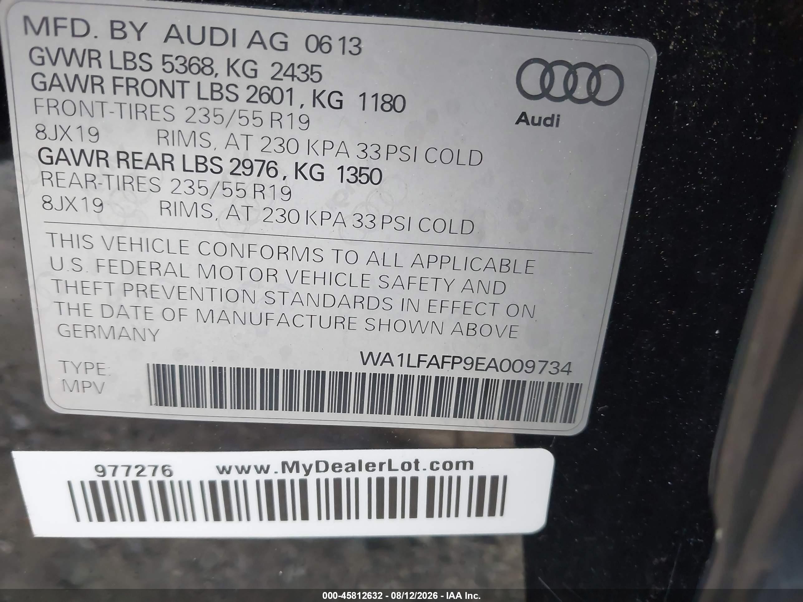 2014 Audi Q5 2.0t Premium Черный vin: WA1LFAFP9EA009734