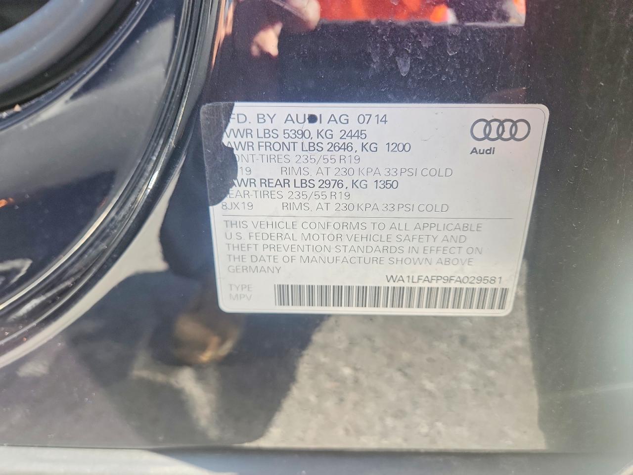 2015 Audi Q5 Premium Plus Charcoal vin: WA1LFAFP9FA029581