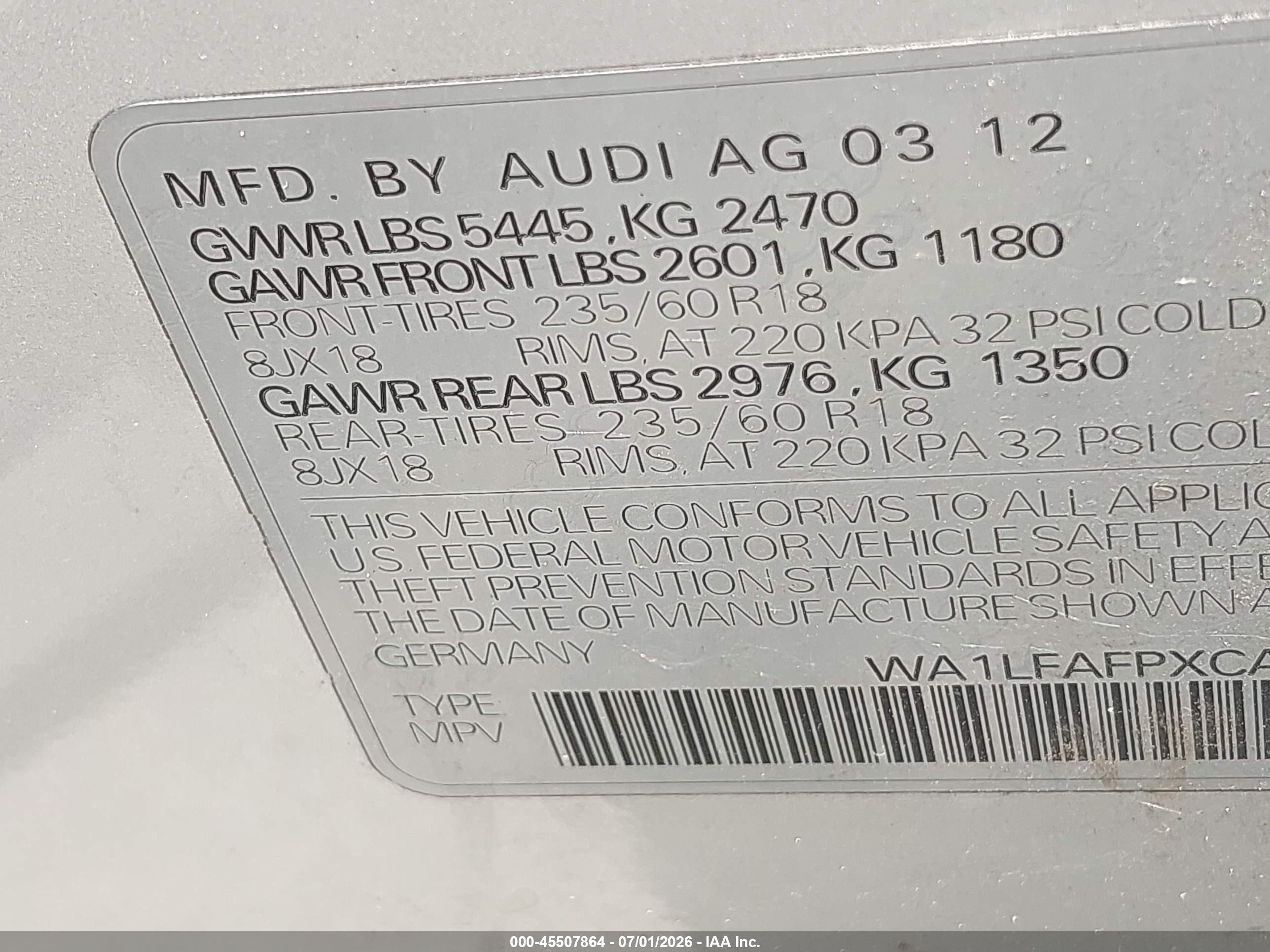 2012 Audi Q5 2.0t Premium Silver vin: WA1LFAFPXCA097240