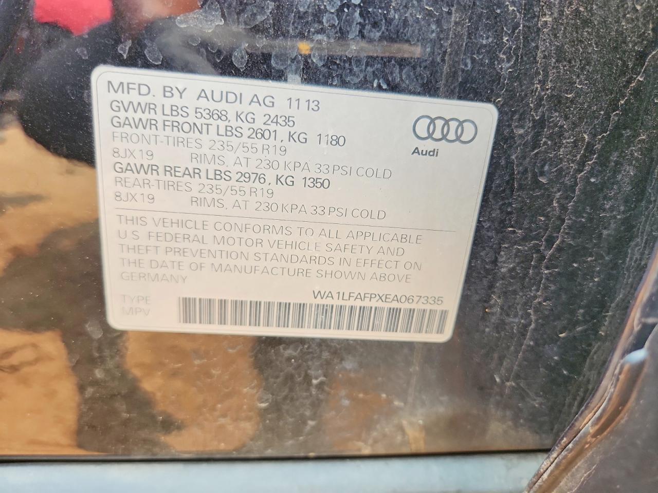 2014 Audi Q5 Premium Plus Черный vin: WA1LFAFPXEA067335