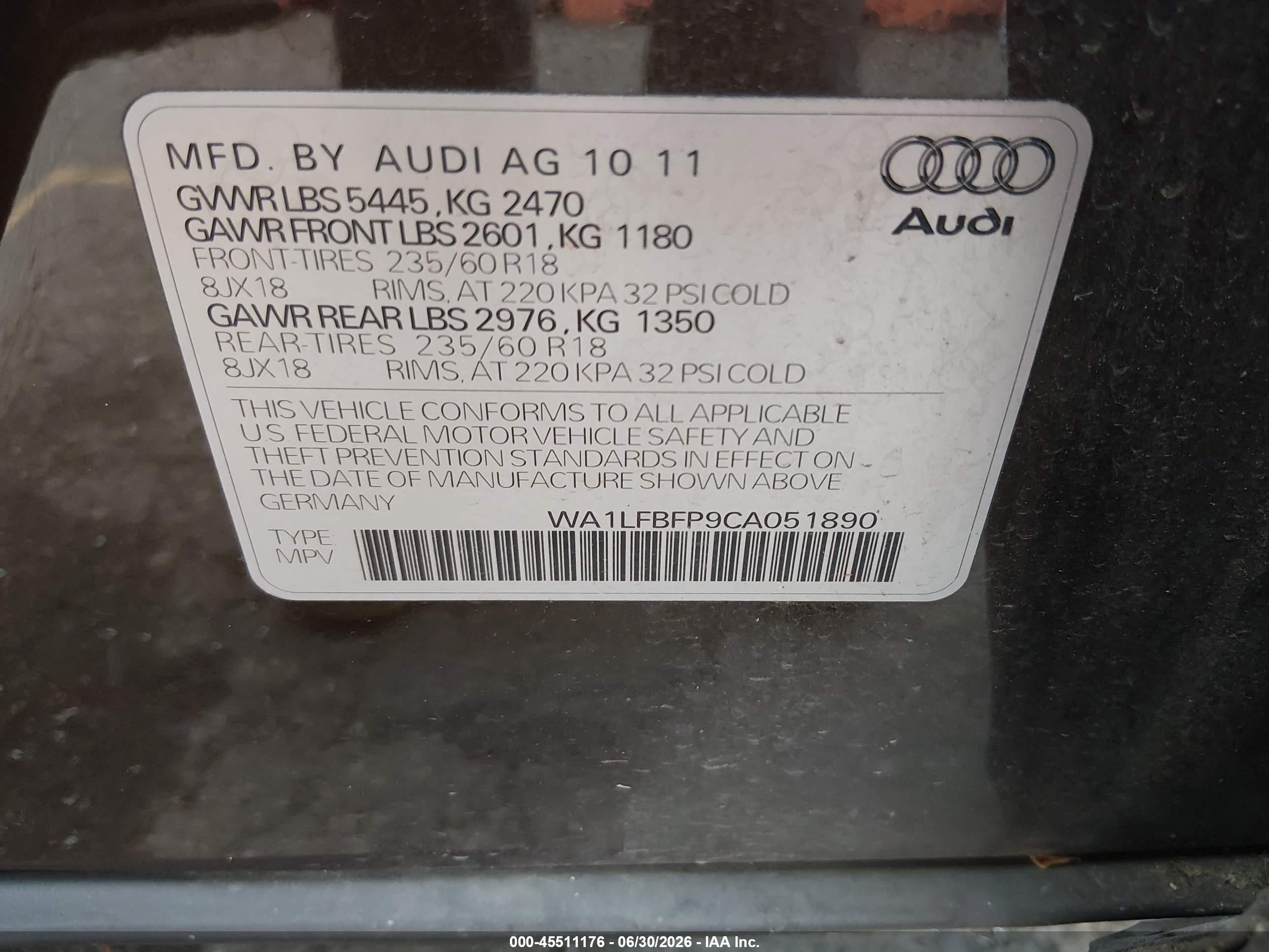 2012 Audi Q5 2.0t Premium Brown vin: WA1LFBFP9CA051890