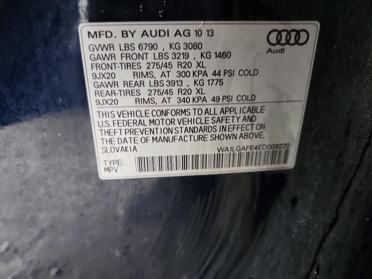 2014 Audi Q7 Premium Plus Blue vin: WA1LGAFE4ED009229