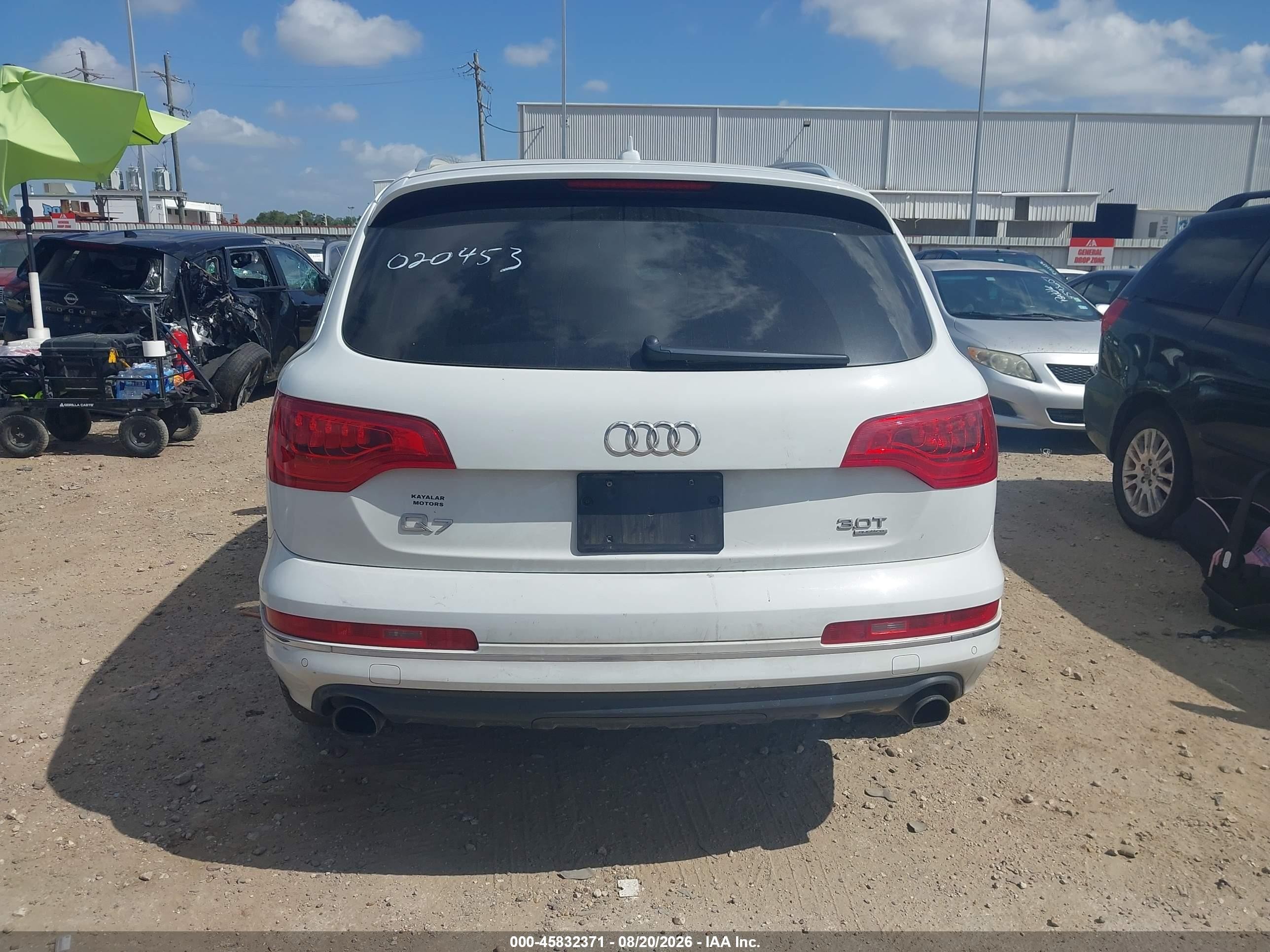 2015 Audi Q7 3.0t Premium White vin: WA1LGAFE7FD020453