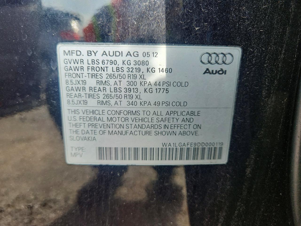 2013 Audi Q7 Premium Plus Синий vin: WA1LGAFE9DD000119