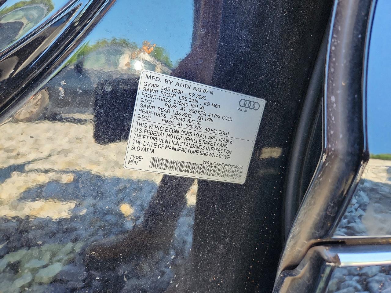 2015 Audi Q7 Premium Plus Black vin: WA1LGAFE9FD004979