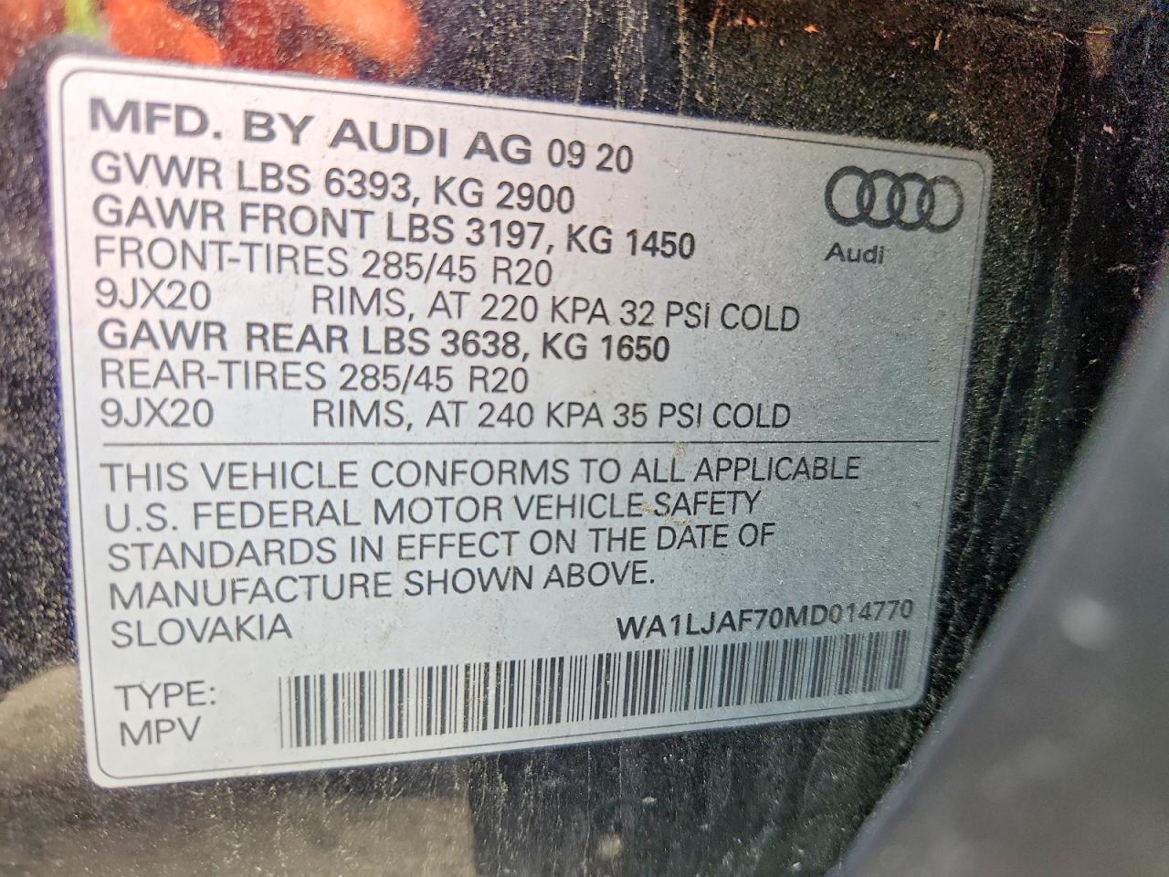 2021 Audi Q7 Premium Plus Черный vin: WA1LJAF70MD014770