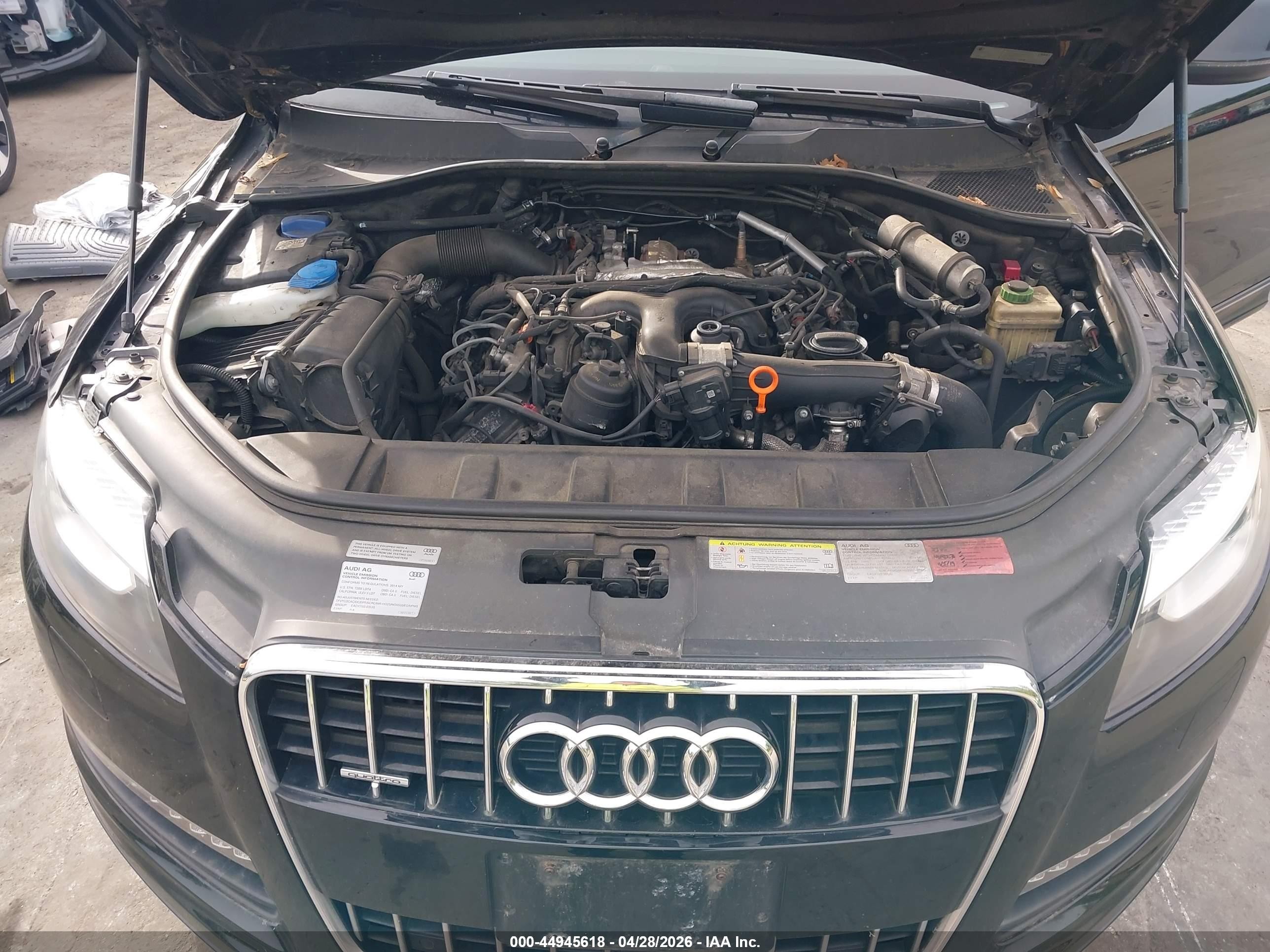 2014 Audi Q7 3.0 Tdi Premium Black vin: WA1LMAFE5ED001679