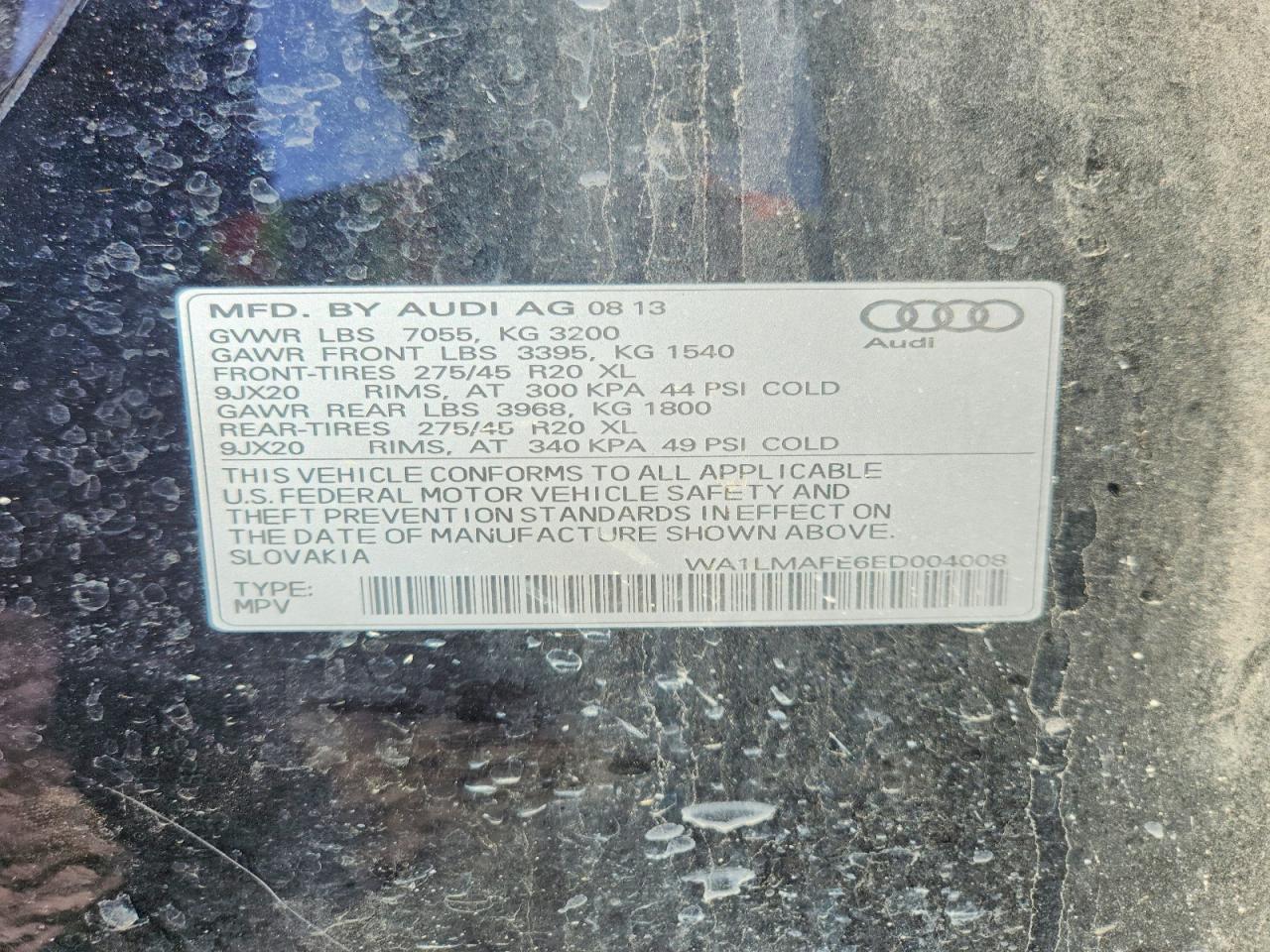 2014 Audi Q7 Premium Plus Black vin: WA1LMAFE6ED004008