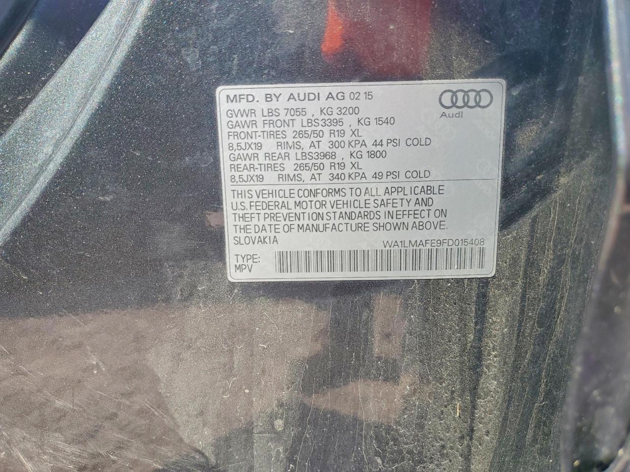 2015 Audi Q7 Tdi Premium Plus Silver vin: WA1LMAFE9FD015408