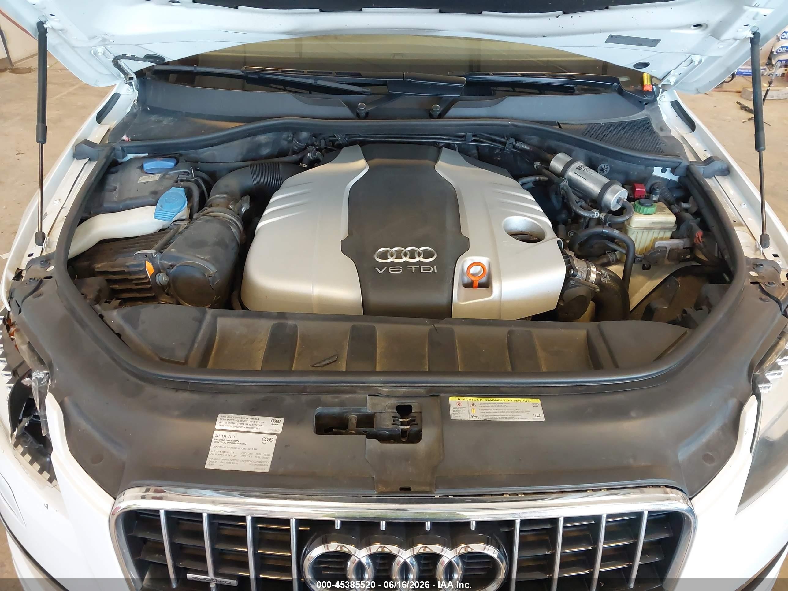 2013 Audi Q7 3.0 Tdi Premium White vin: WA1LMBFE6DD006720