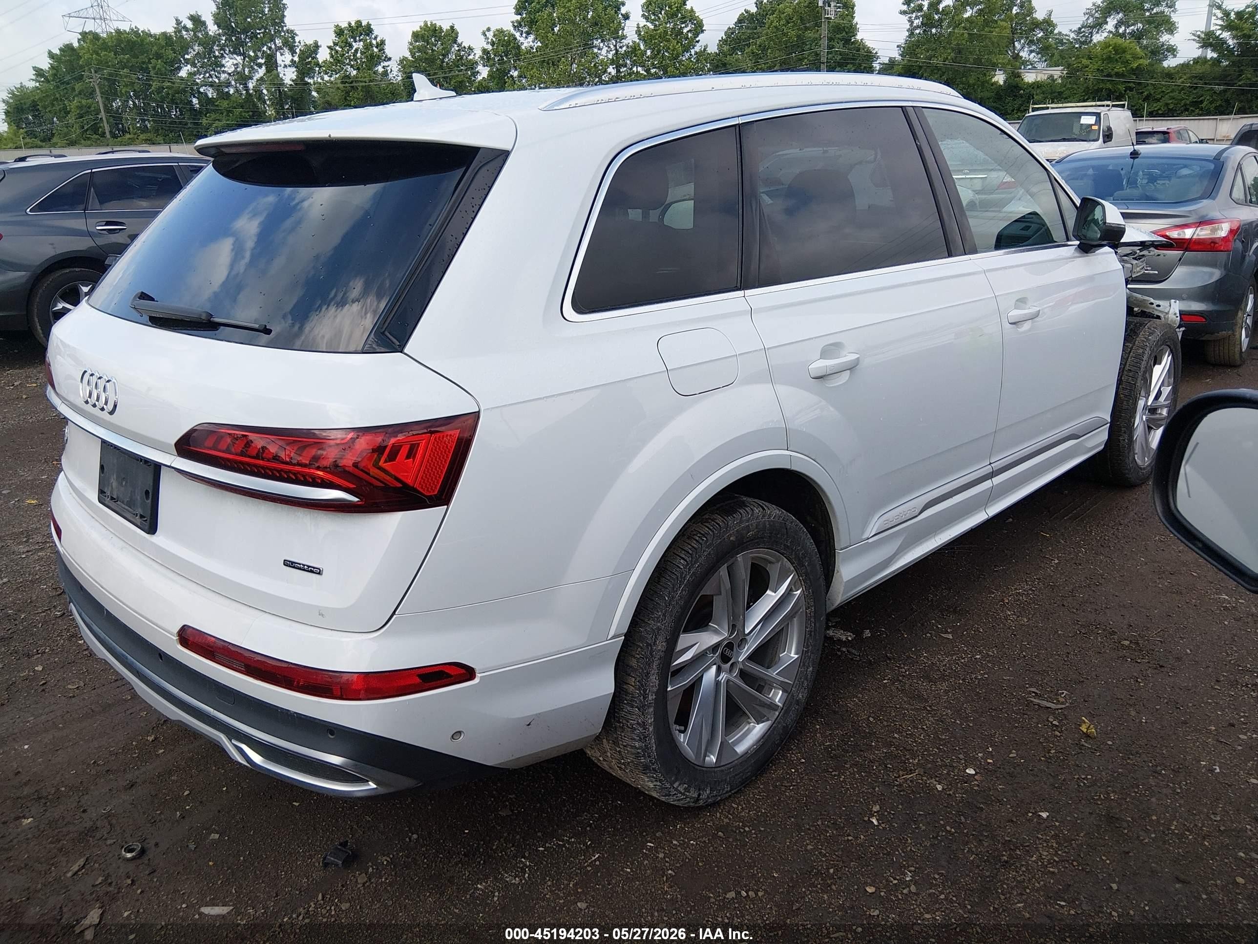 2022 Audi Q7 Premium Plus 55 Tfsi Quattro Tiptronic White vin: WA1LXBF71ND021782