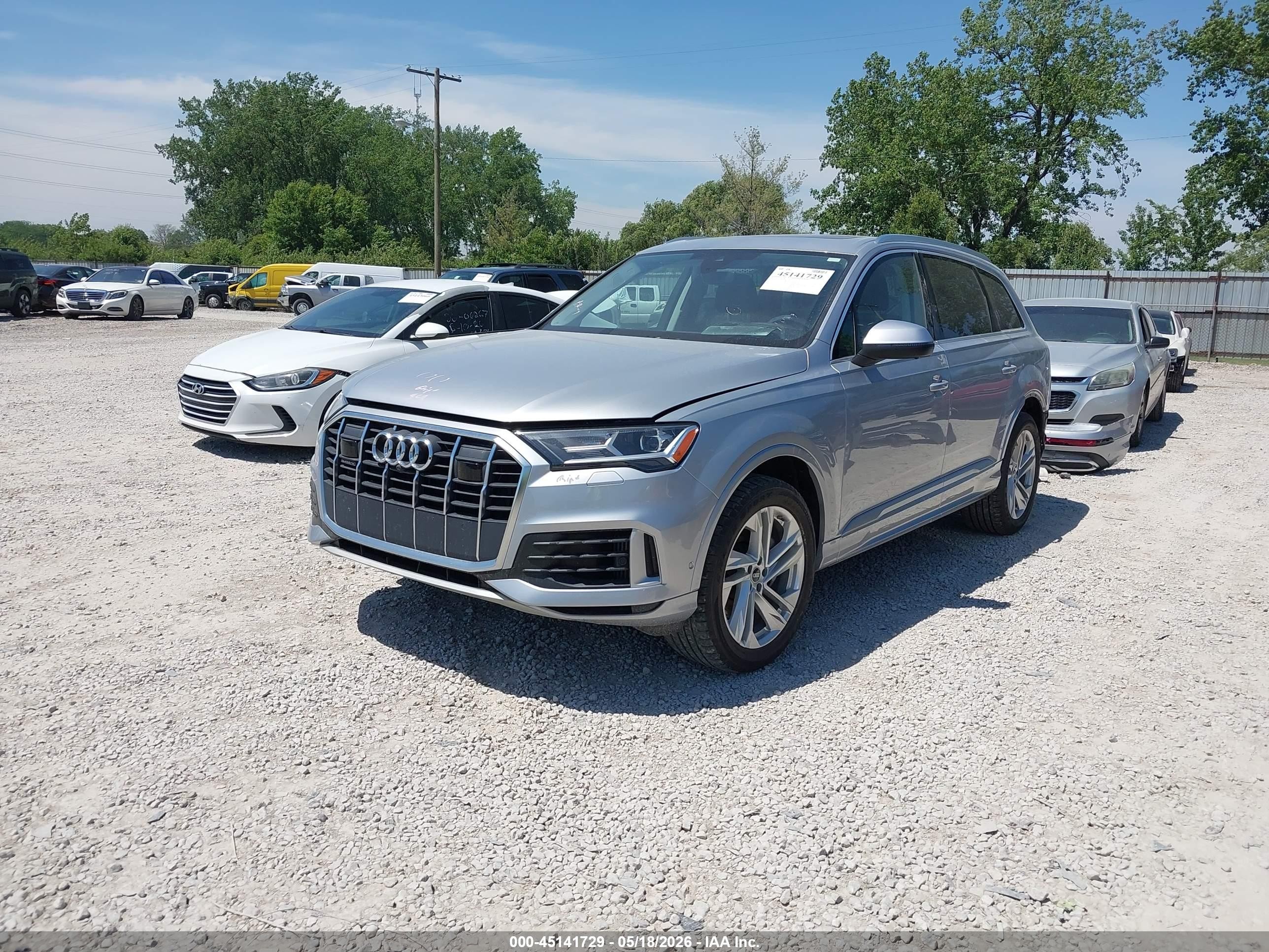 2022 Audi Q7 Premium Plus 55 Tfsi Quattro Tiptronic Silver vin: WA1LXBF72ND010208
