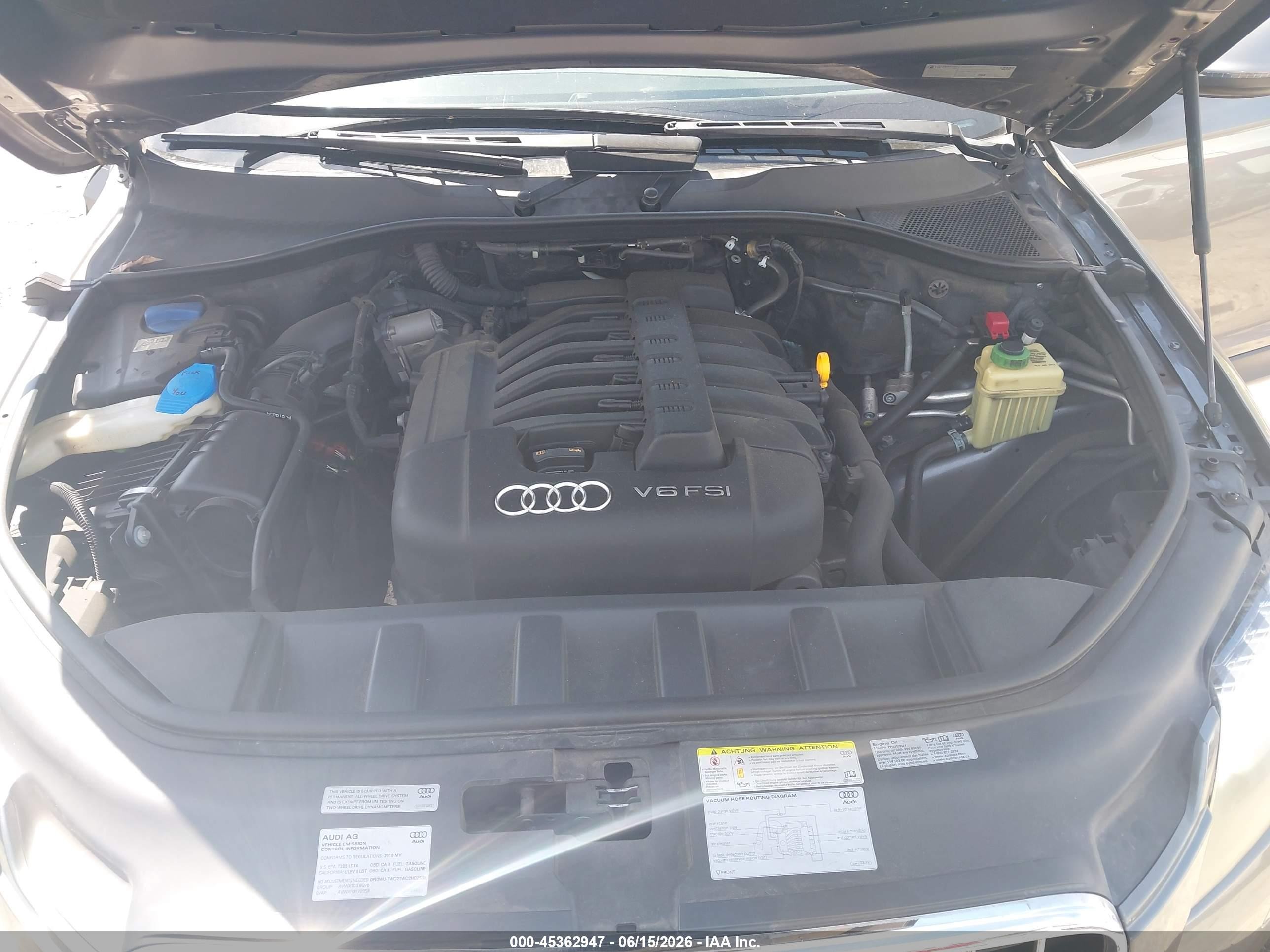 2010 Audi Q7 3.6 Premium Gray vin: WA1LYBFE1AD008133