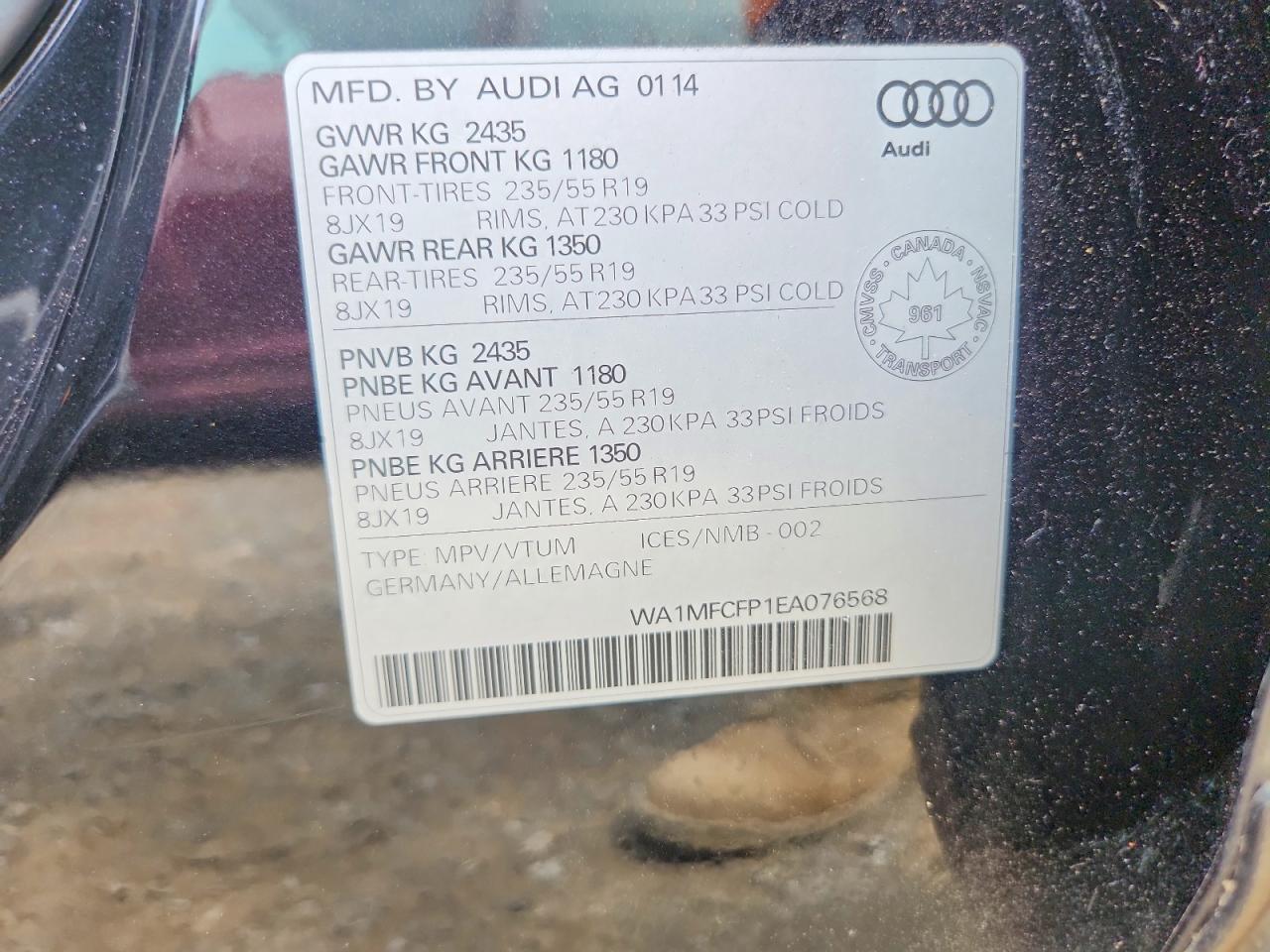 2014 Audi Q5 Progressiv Black vin: WA1MFCFP1EA076568