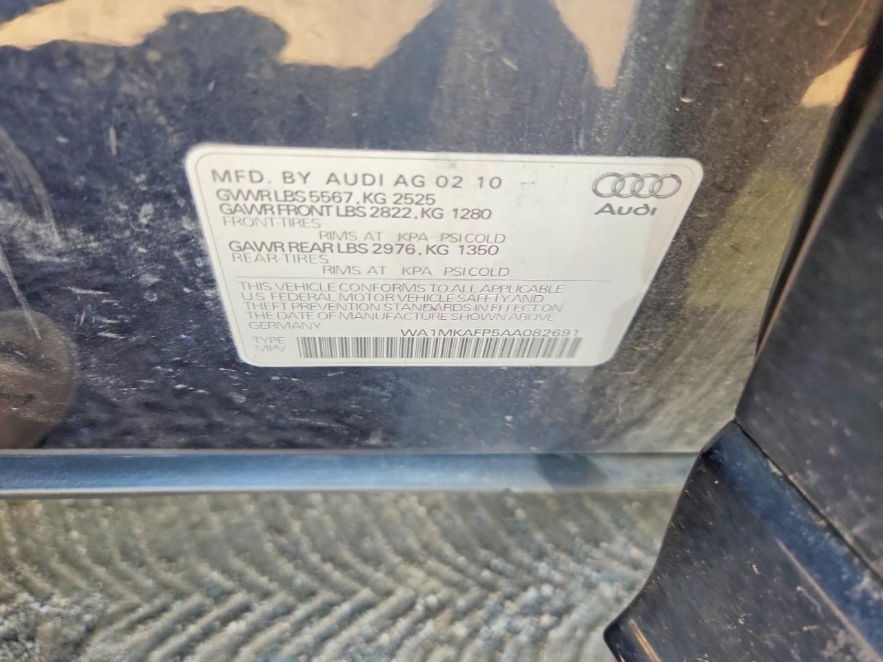2010 Audi Q5 Premium Plus Blue vin: WA1MKAFP5AA082691