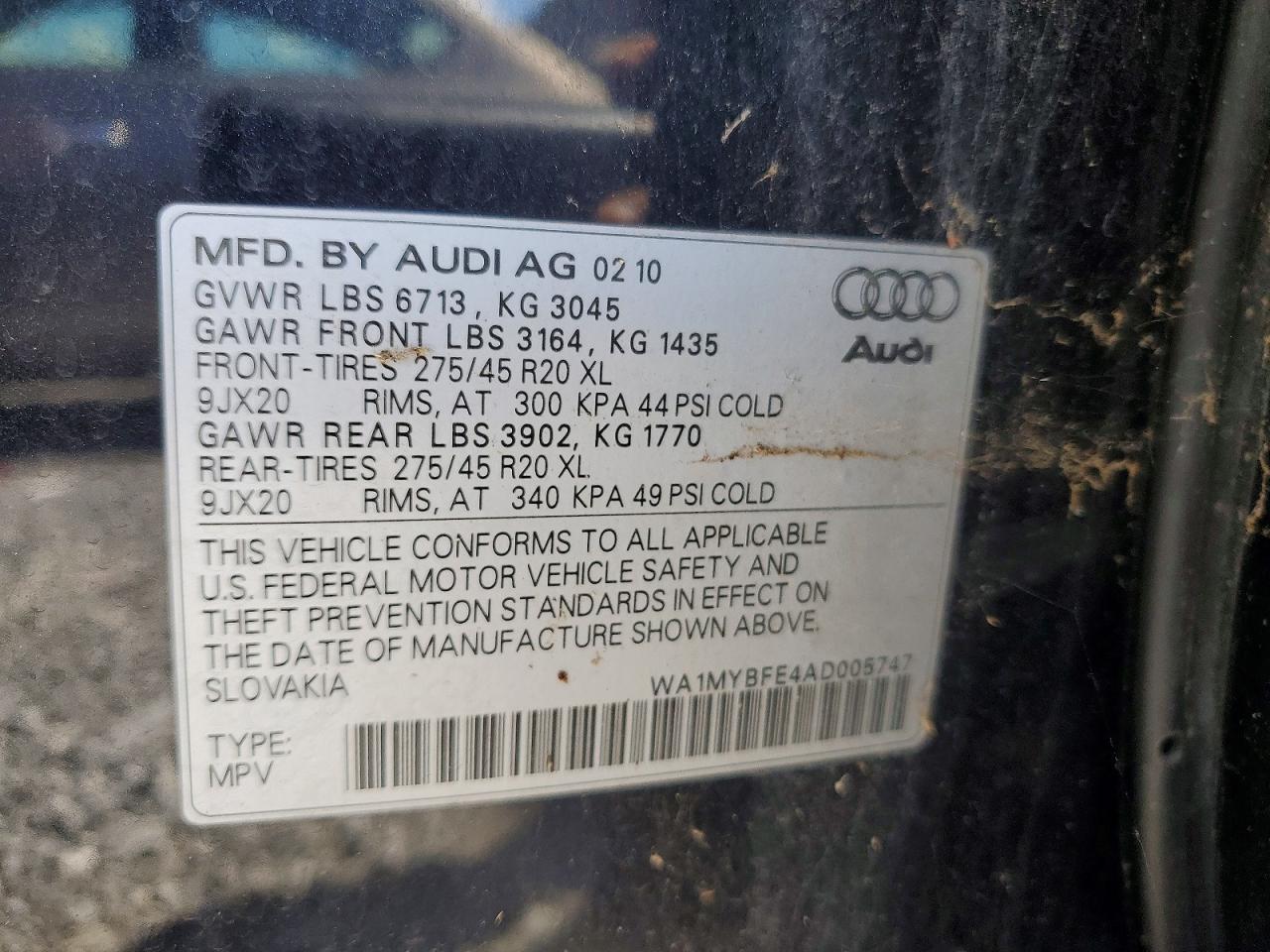2011 Audi Q7 Black vin: WA1MYBFE4AD005747